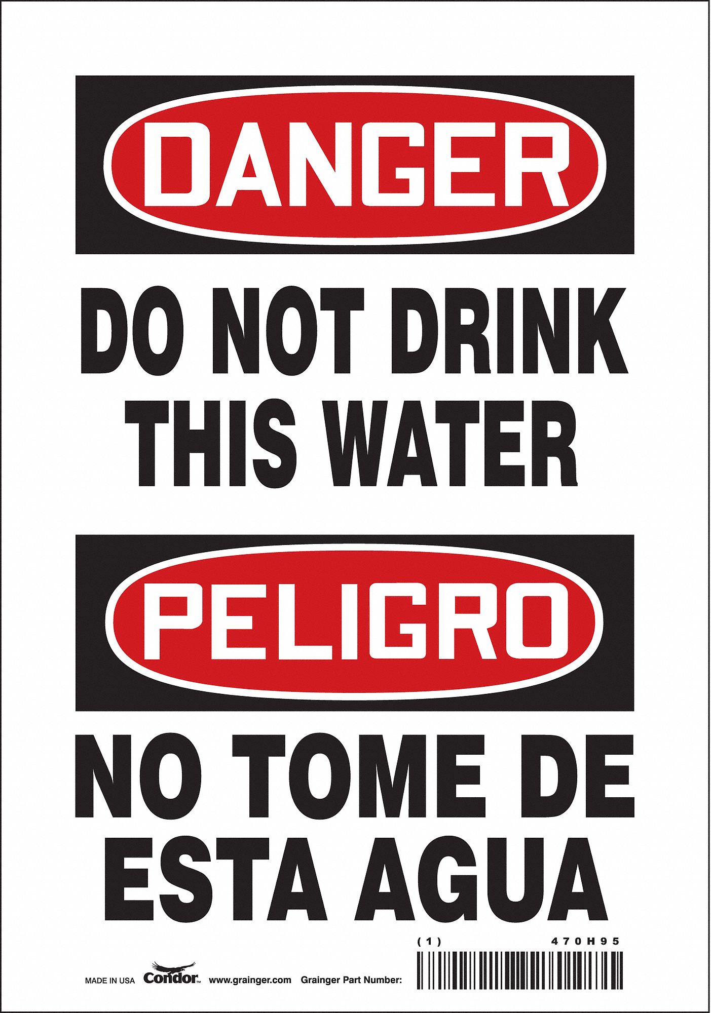 Safety Sign: Vinyl, Adhesive Sign Mounting, 10 in x 7 in Nominal Sign Size, Not Retroreflective