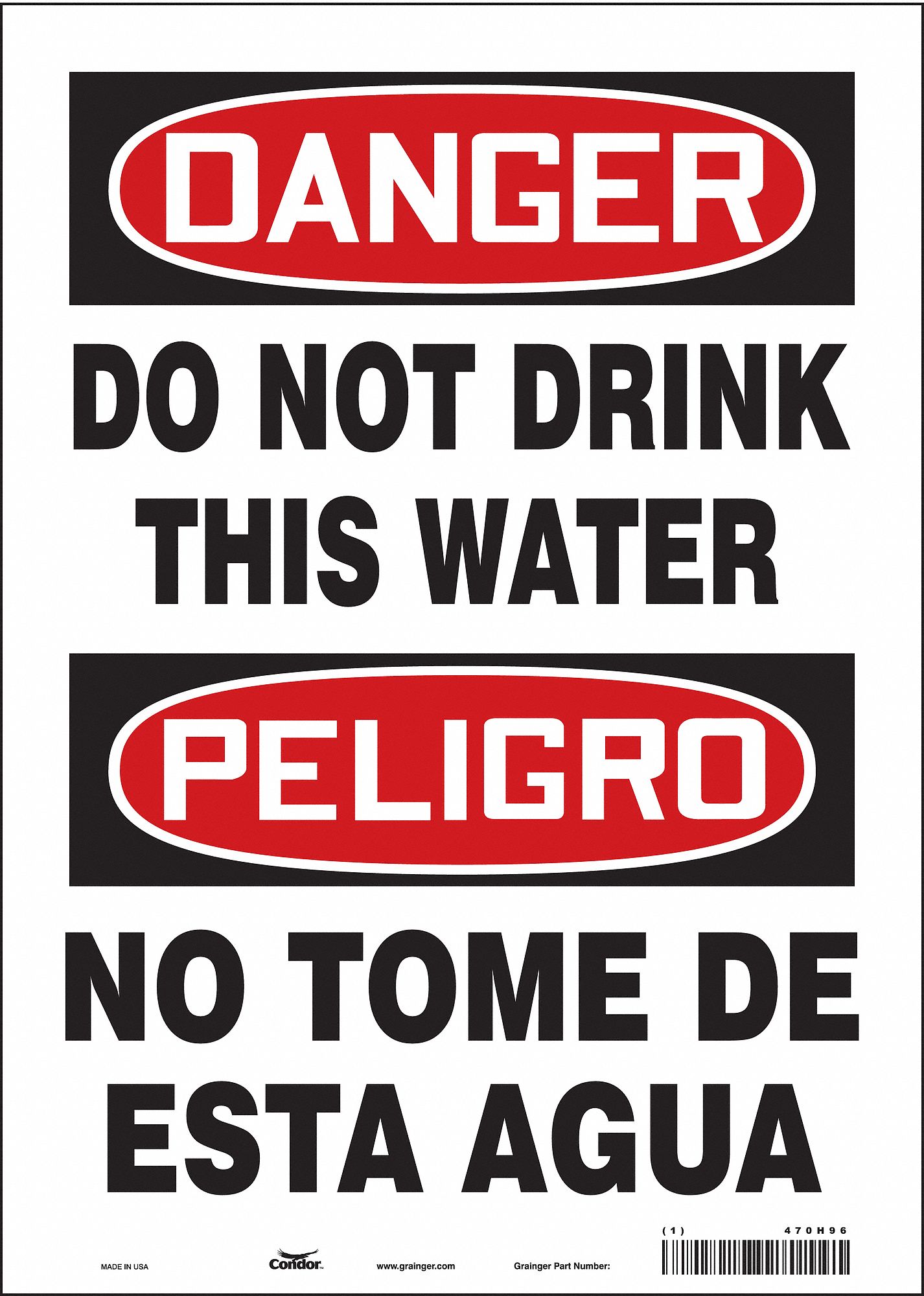 Safety Sign: Vinyl, Adhesive Sign Mounting, 14 in x 10 in Nominal Sign Size, Not Retroreflective