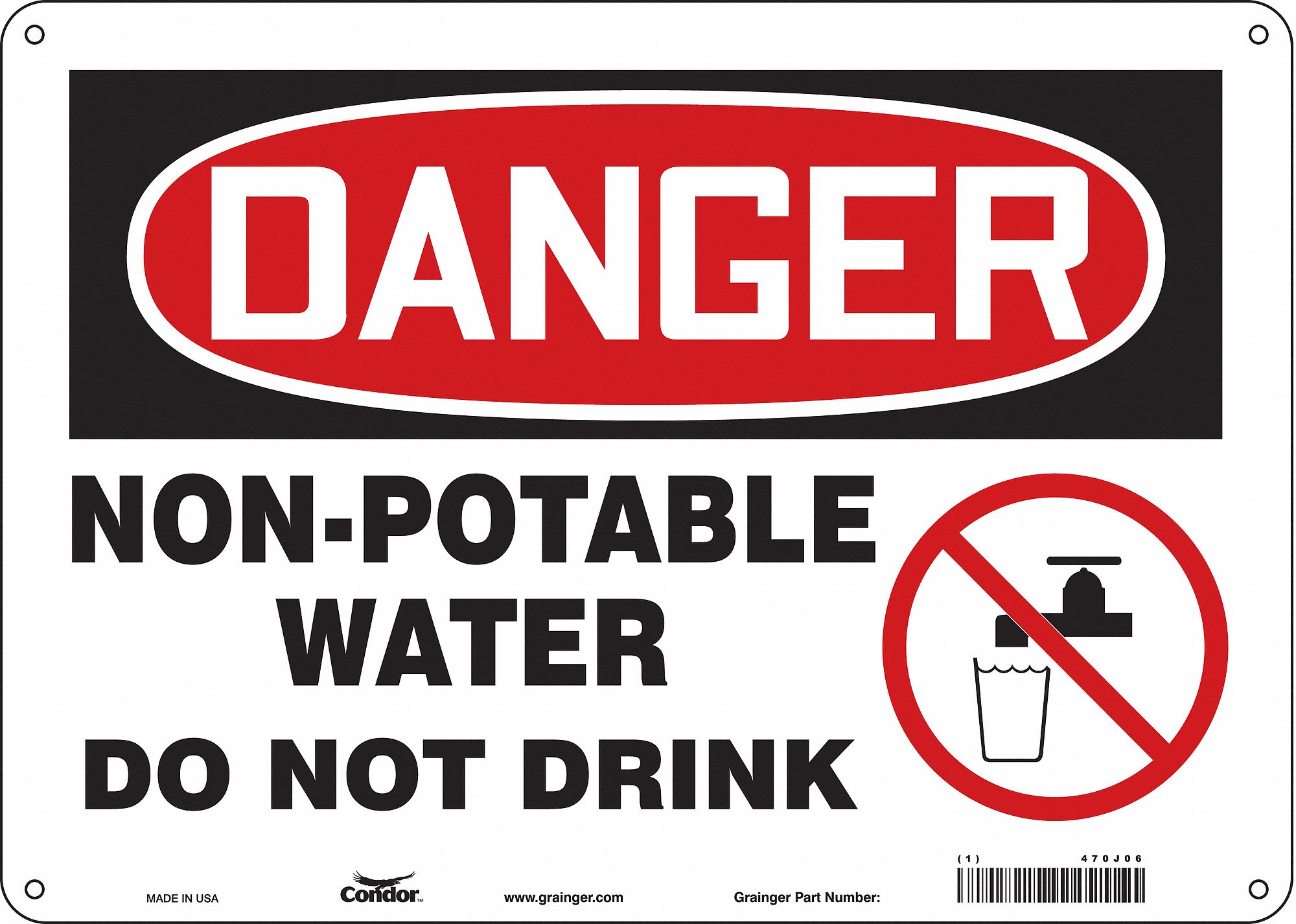 Safety Sign, 10 in x 14 in, Aluminum