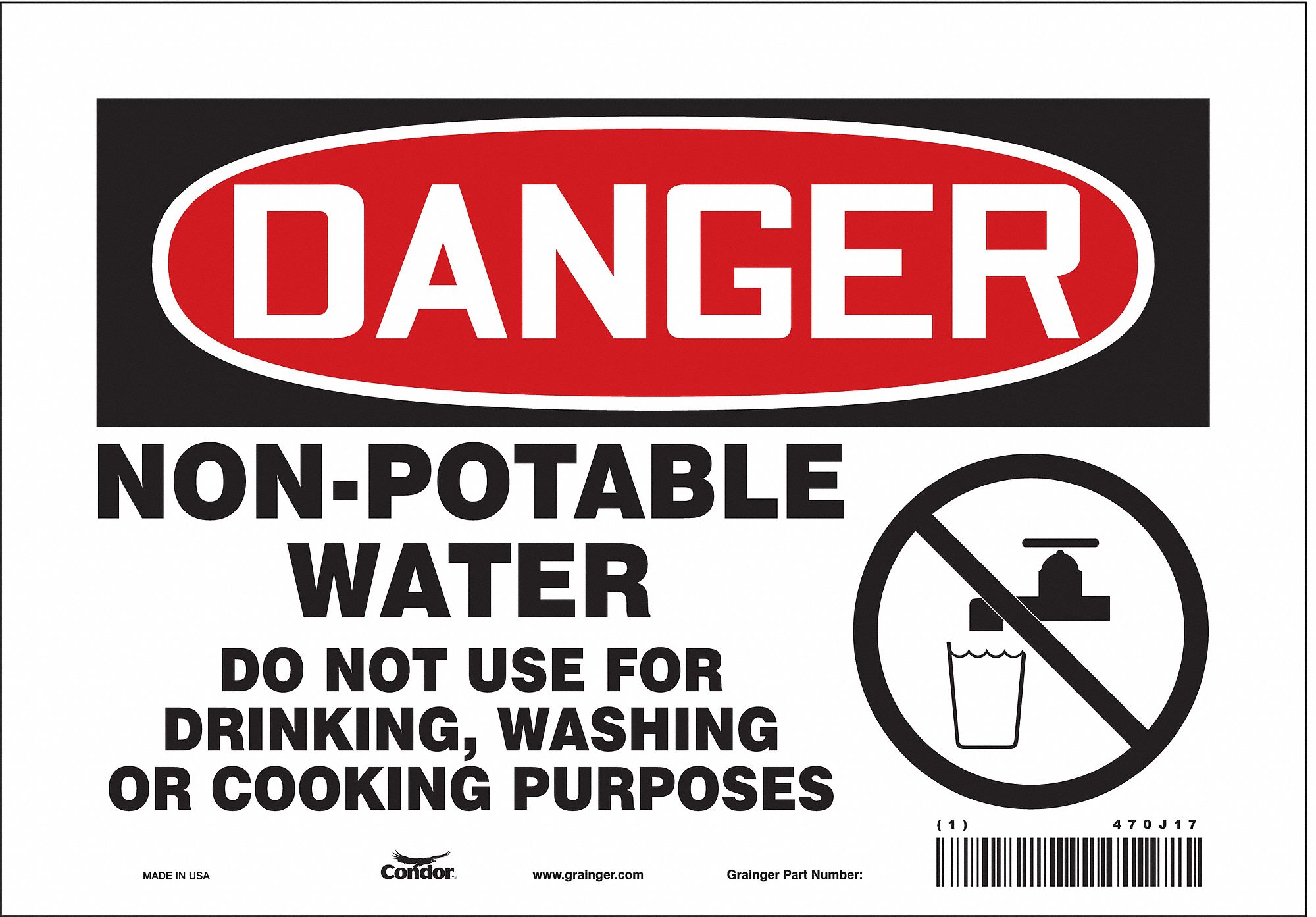 Safety Sign: Vinyl, Adhesive Sign Mounting, 7 in x 10 in Nominal Sign Size, Not Retroreflective
