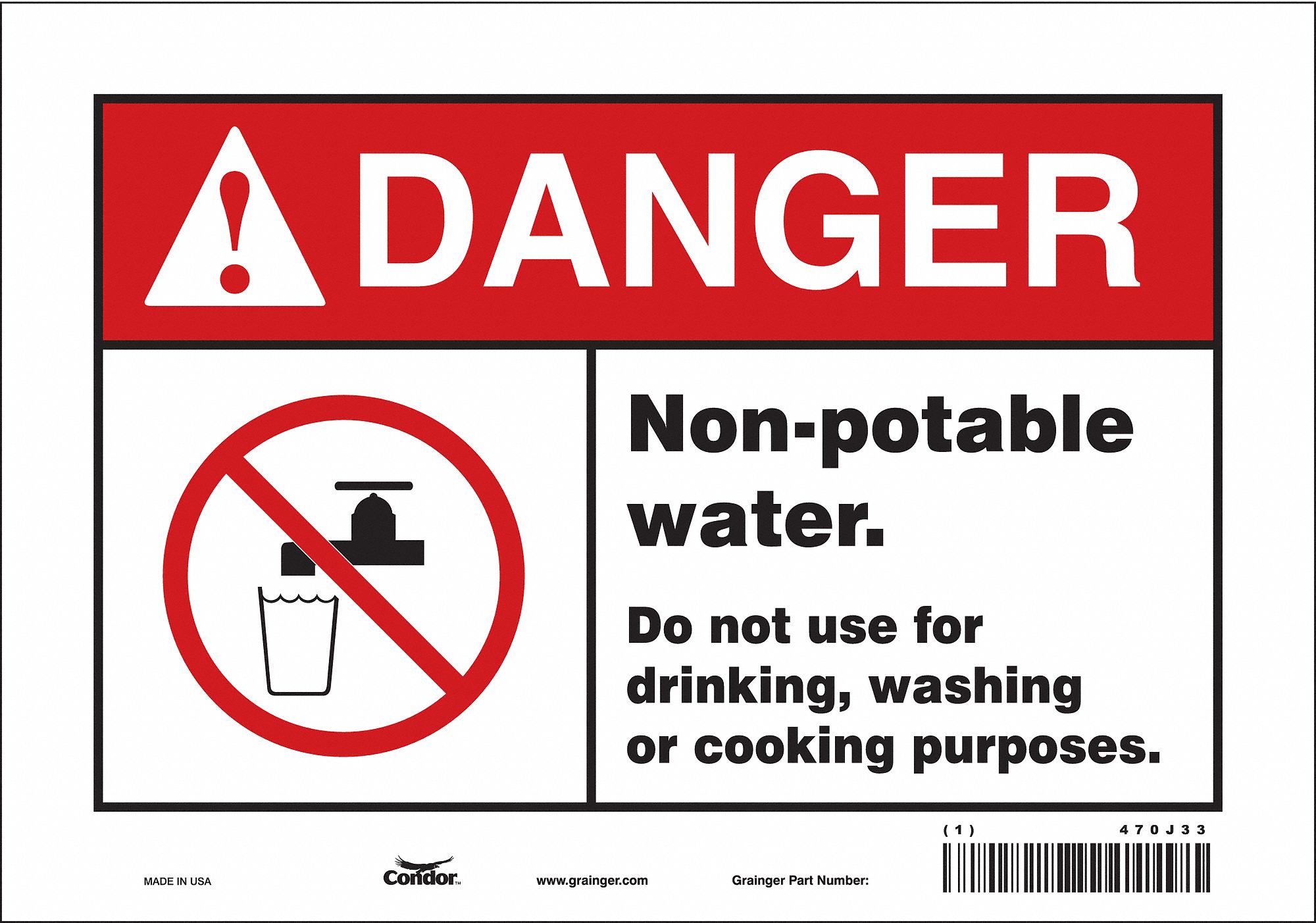 Safety Sign: Vinyl, Adhesive Sign Mounting, 7 in x 10 in Nominal Sign Size, Not Retroreflective