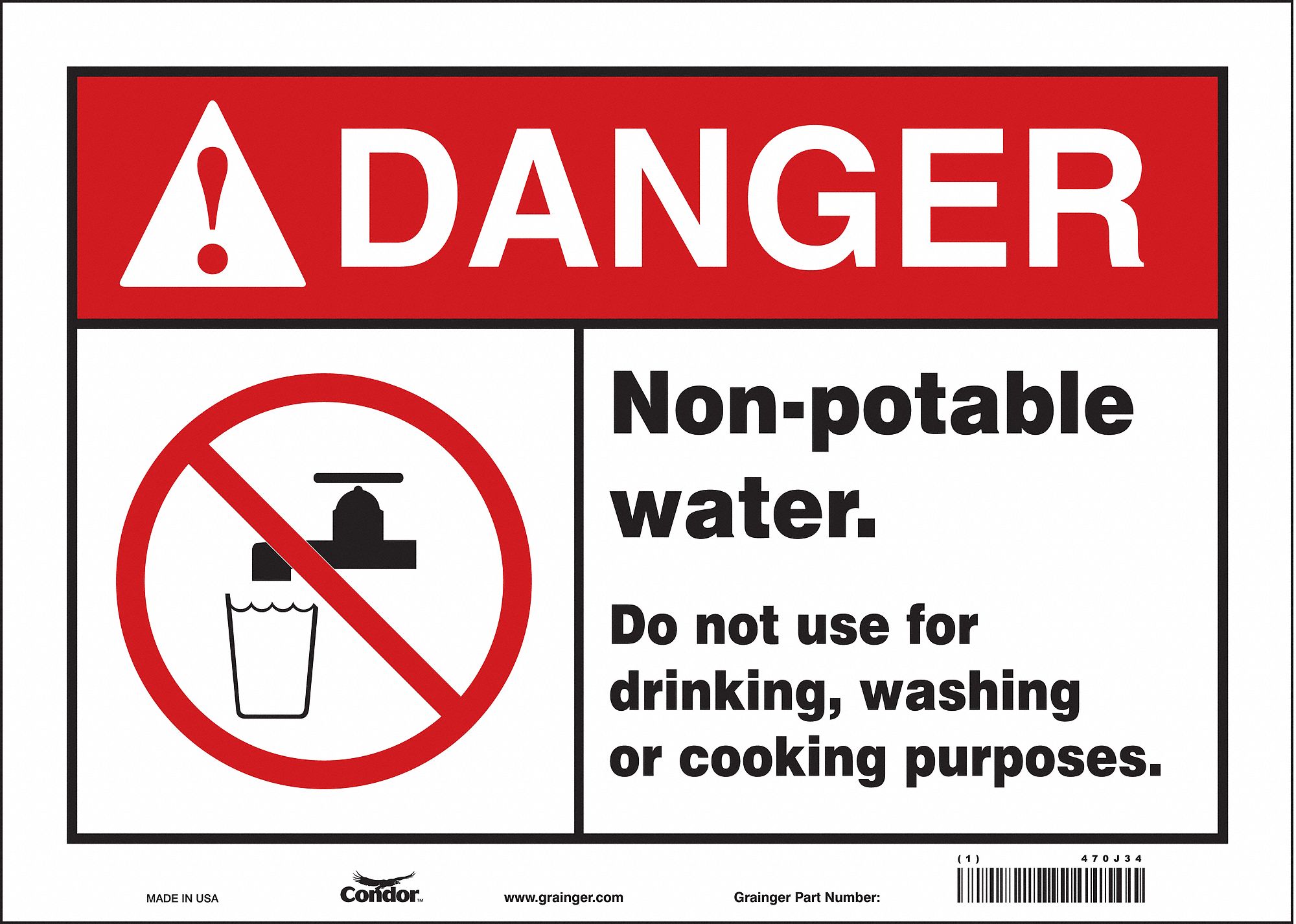 Safety Sign: Vinyl, Adhesive Sign Mounting, 10 in x 14 in Nominal Sign Size, Not Retroreflective