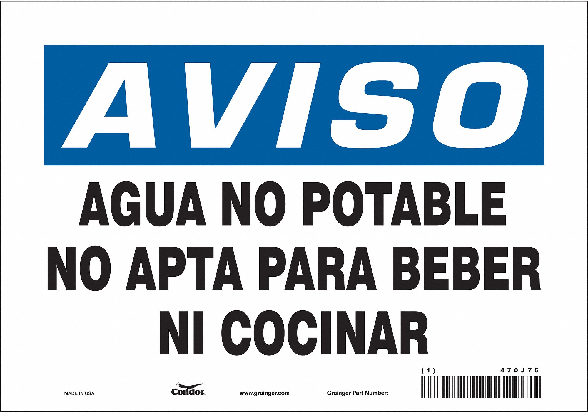 Safety Sign: Vinyl, Adhesive Sign Mounting, 7 in x 10 in Nominal Sign Size, Not Retroreflective