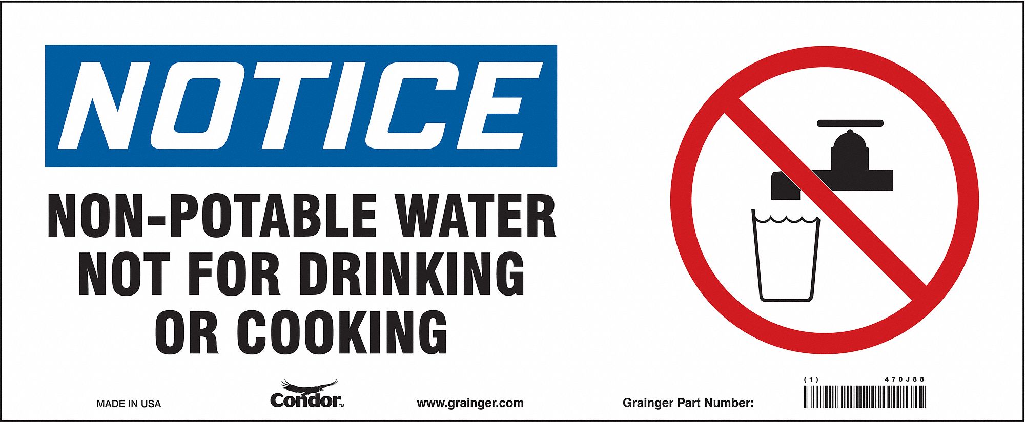 Safety Sign, 7 in x 17 in, Vinyl