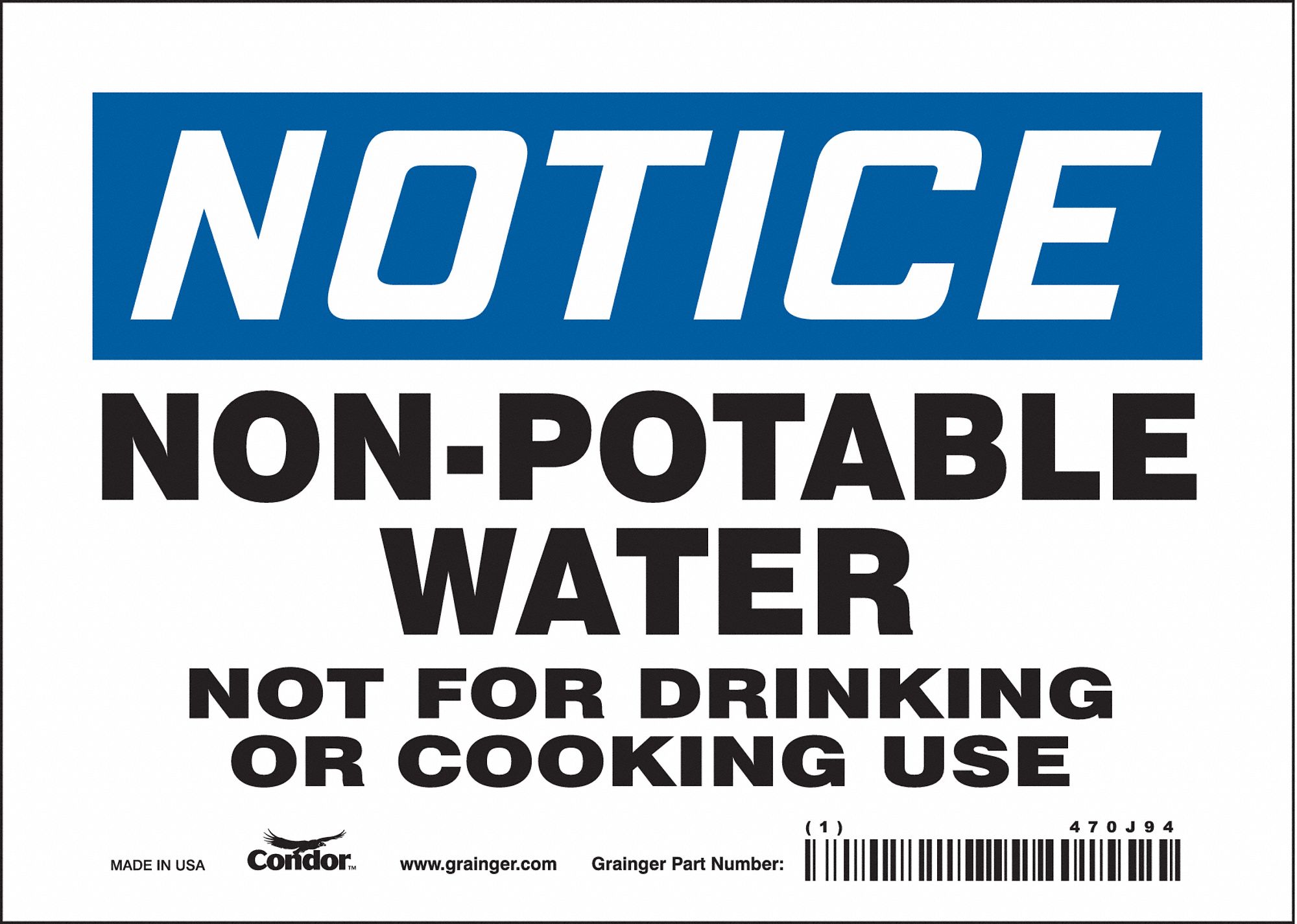 Safety Sign: Vinyl, Adhesive Sign Mounting, 5 in x 7 in Nominal Sign Size, Not Retroreflective