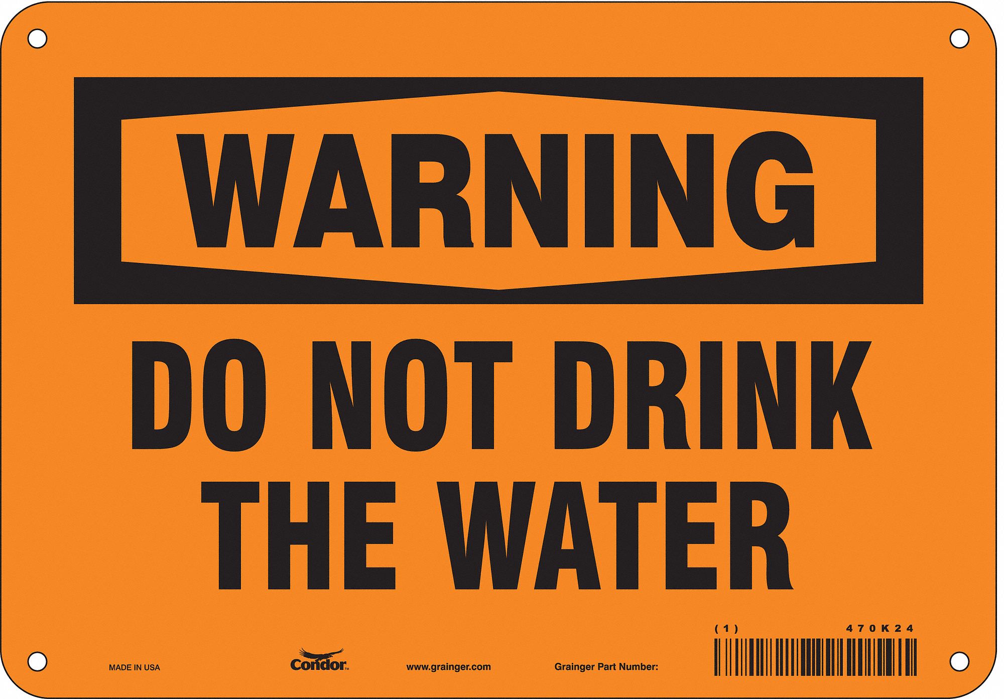 Safety Sign: Aluminum, Mounting Holes Sign Mounting, 7 in x 10 in Nominal Sign Size, 0.032 in Thick
