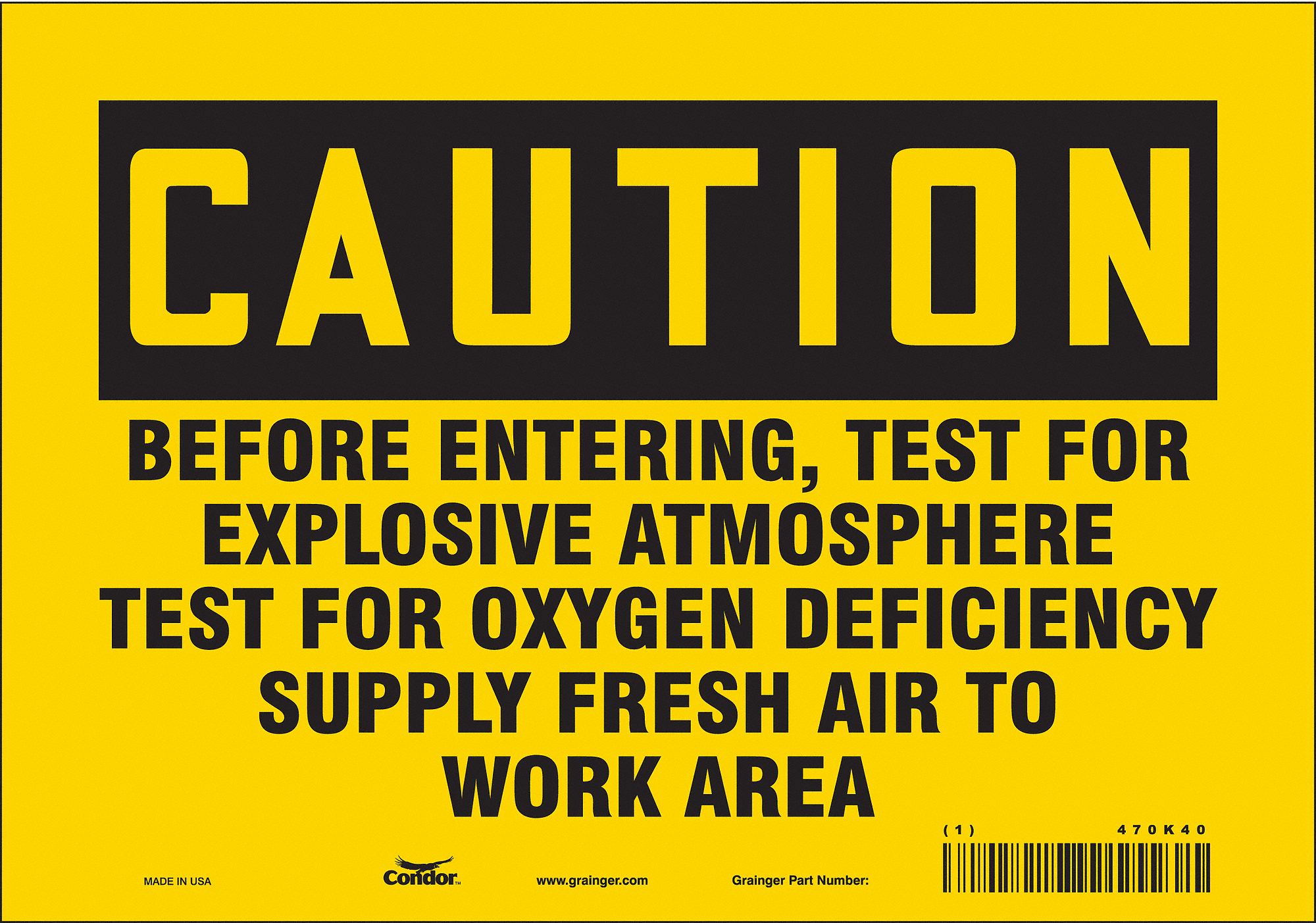 Safety Sign: Vinyl, Adhesive Sign Mounting, 7 in x 10 in Nominal Sign Size, Not Retroreflective