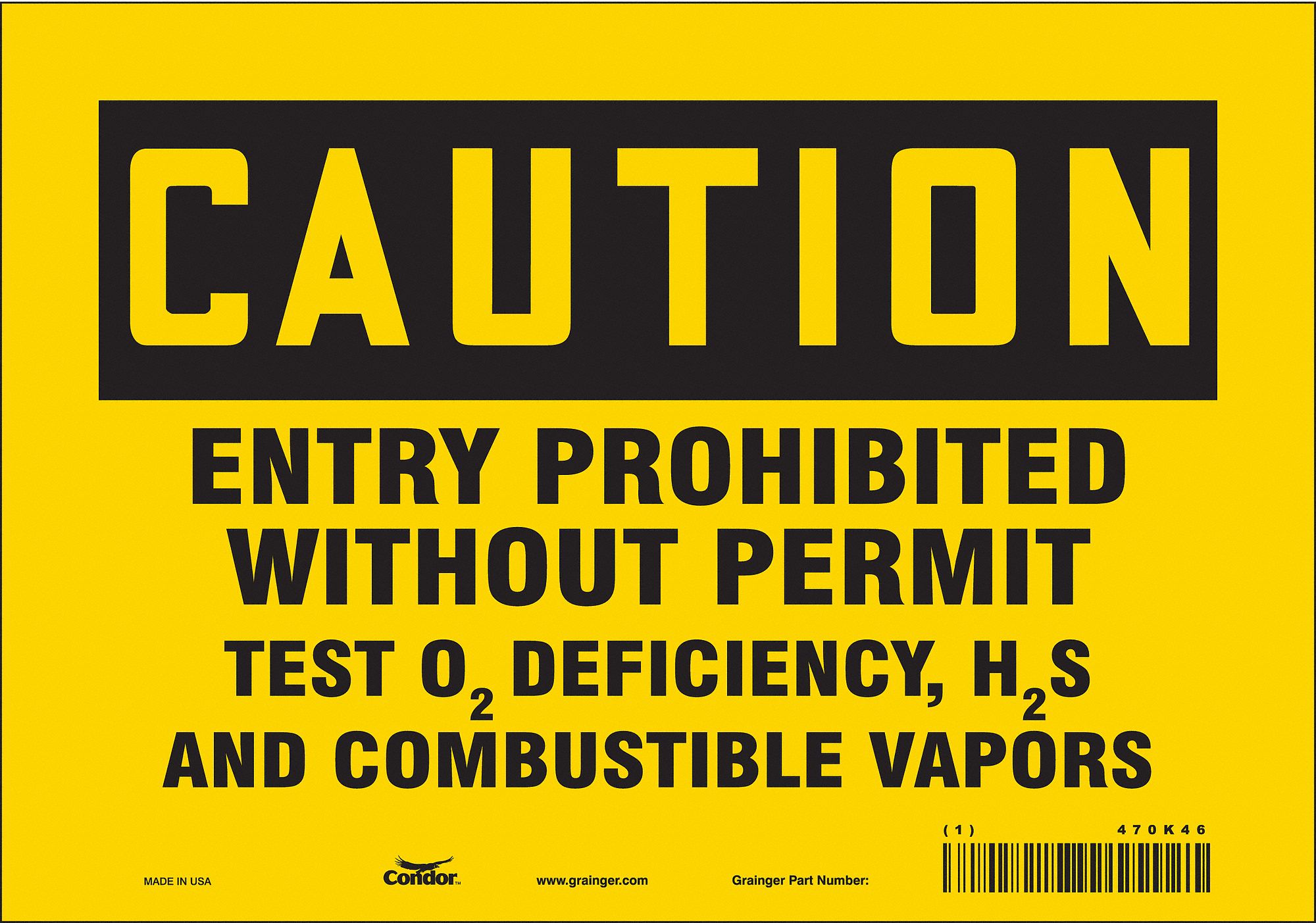 Safety Sign: Vinyl, Adhesive Sign Mounting, 7 in x 10 in Nominal Sign Size, Not Retroreflective
