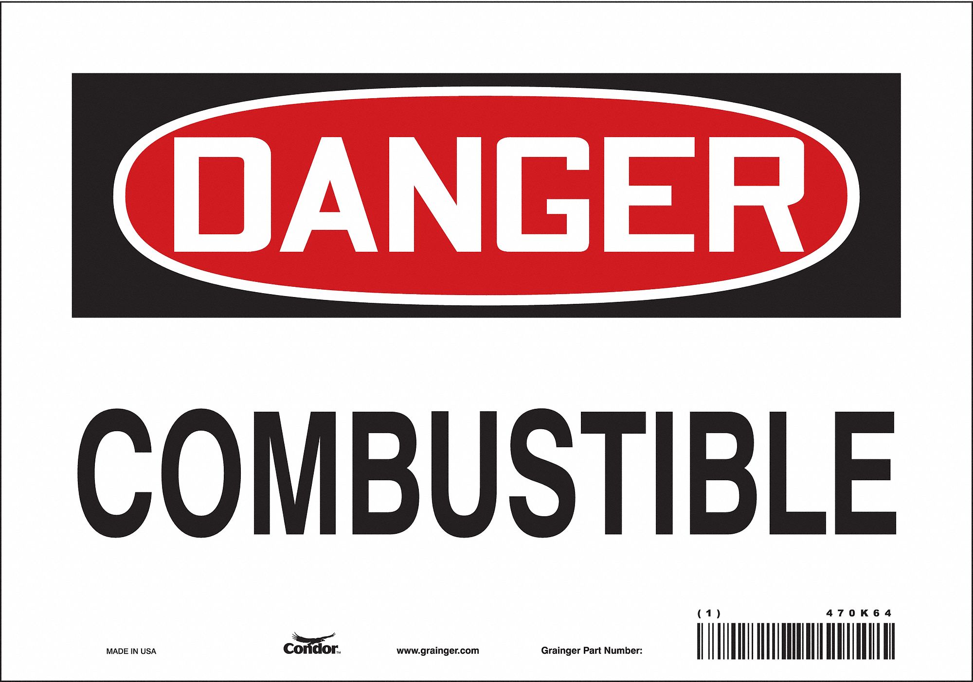 Safety Sign: Vinyl, Adhesive Sign Mounting, 7 in x 10 in Nominal Sign Size, Not Retroreflective