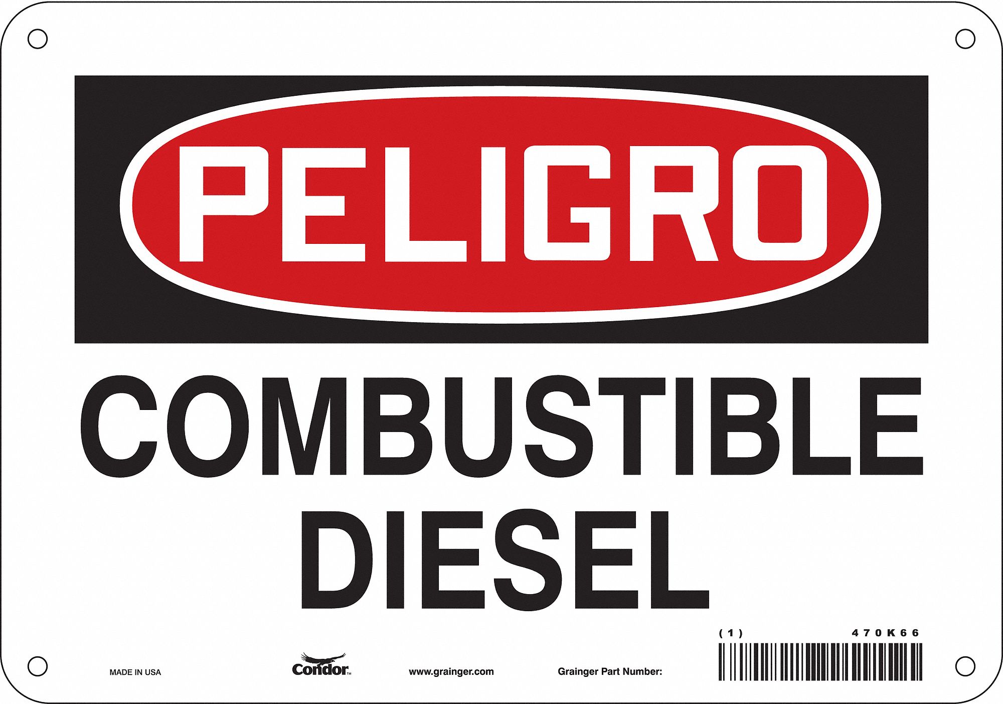 Safety Sign, 7 in x 10 in, Aluminum