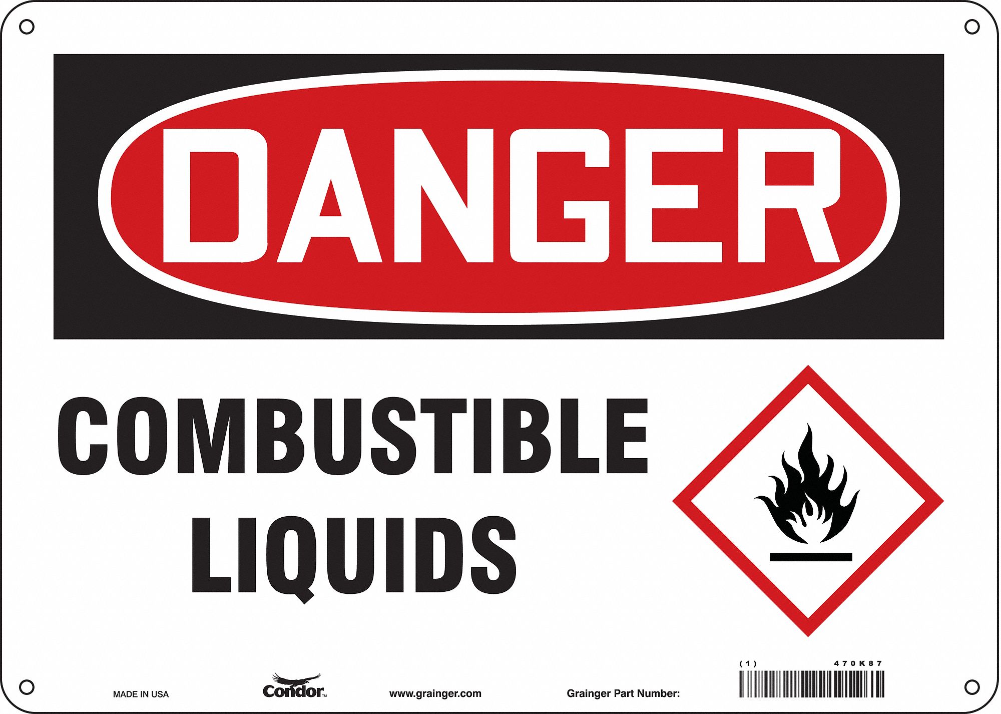 Safety Sign, 10 in x 14 in, Polyethylene