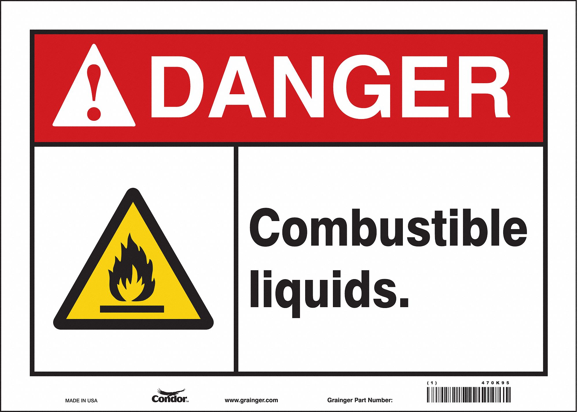 Safety Sign: Vinyl, Adhesive Sign Mounting, 10 in x 14 in Nominal Sign Size, Not Retroreflective