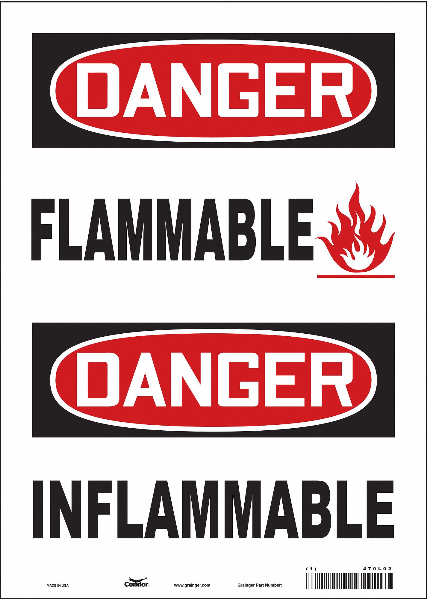 Safety Sign: Vinyl, Adhesive Sign Mounting, 14 in x 10 in Nominal Sign Size, Not Retroreflective