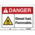 Danger: Diesel Fuel. Flammable. Signs