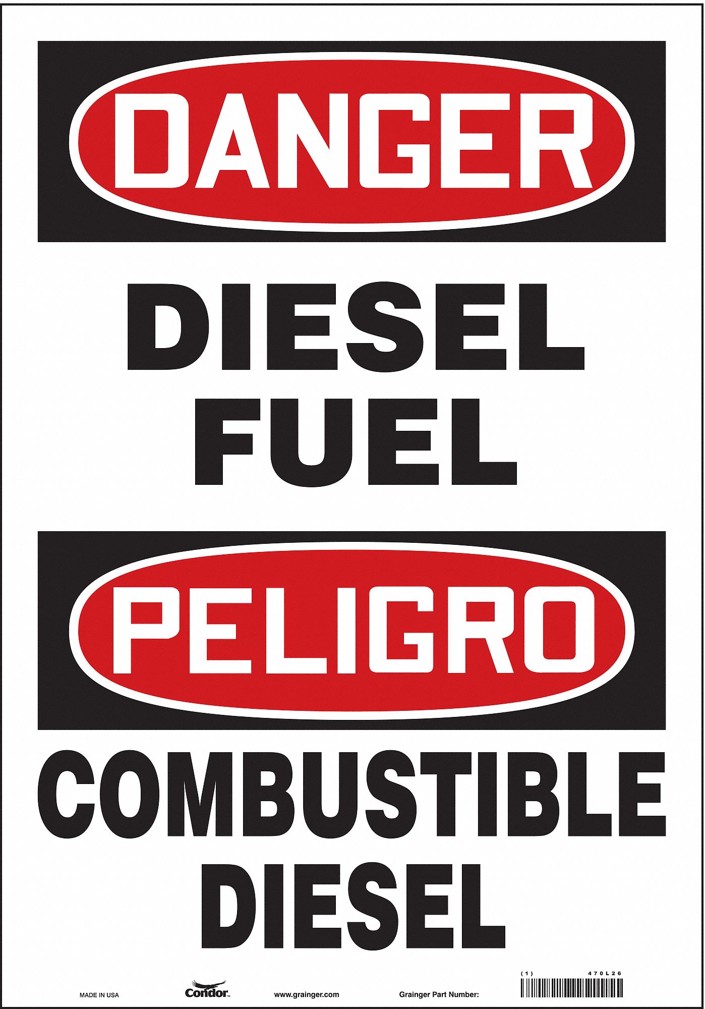 Safety Sign: Vinyl, Adhesive Sign Mounting, 20 in x 14 in Nominal Sign Size, Not Retroreflective