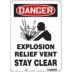 Danger: Explosion Relief Vent Stay Clear Signs