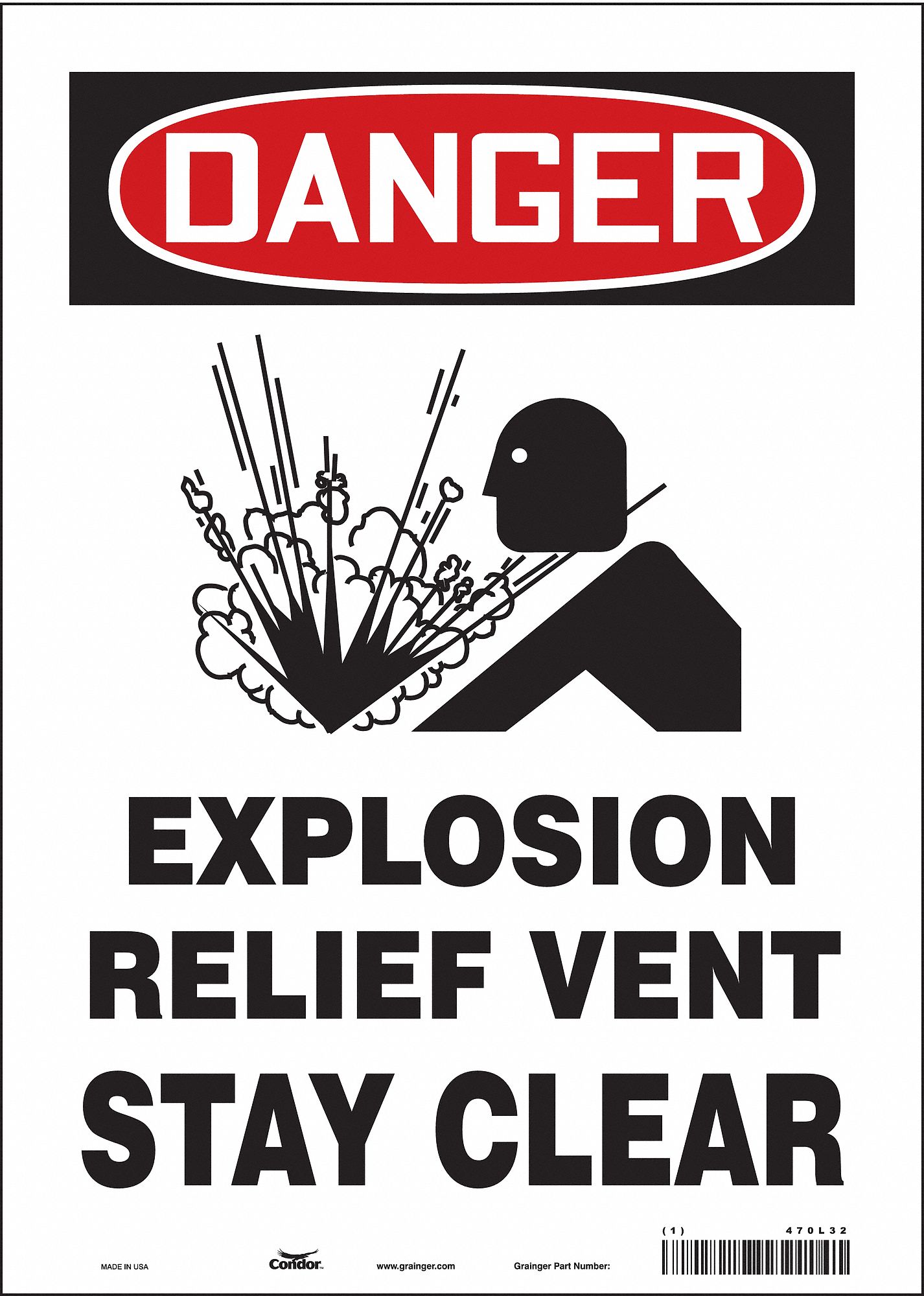 Safety Sign: Vinyl, Adhesive Sign Mounting, 14 in x 10 in Nominal Sign Size, Not Retroreflective
