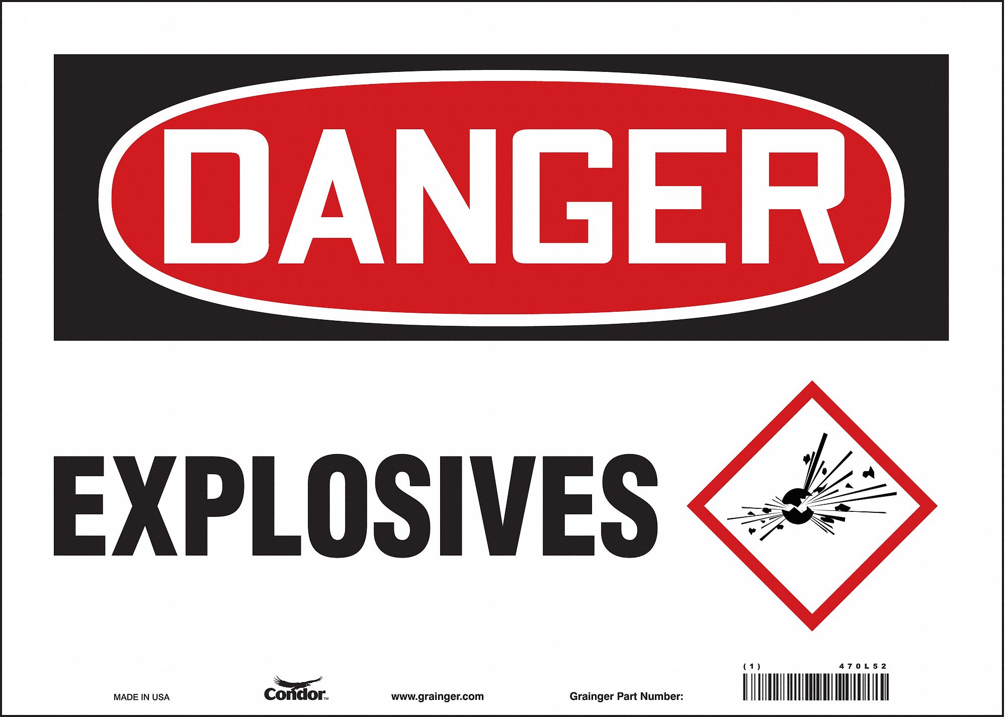 Safety Sign: Vinyl, Adhesive Sign Mounting, 10 in x 14 in Nominal Sign Size, Not Retroreflective