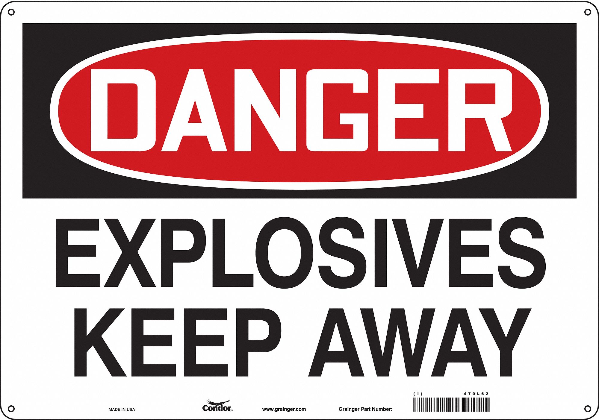 Safety Sign, 14 in x 20 in, Aluminum