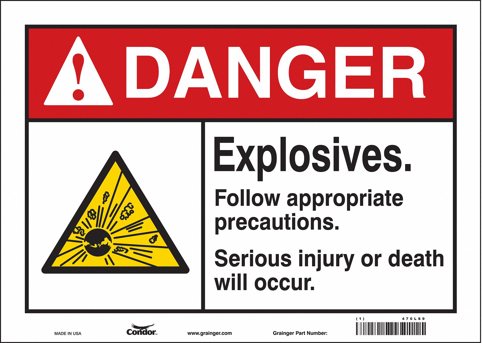 Safety Sign: Vinyl, Adhesive Sign Mounting, 10 in x 14 in Nominal Sign Size, Not Retroreflective