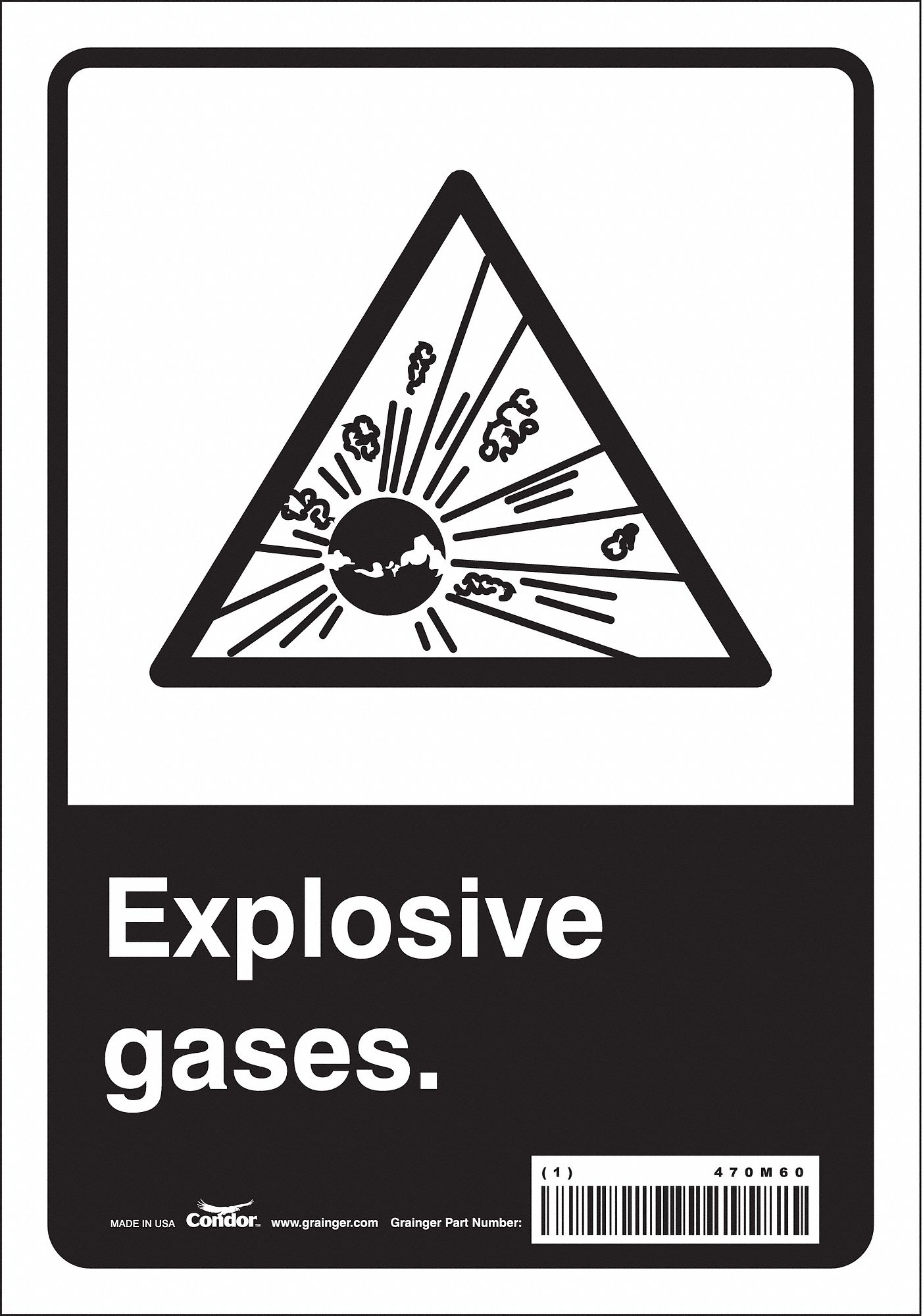 Safety Sign: Vinyl, Adhesive Sign Mounting, 10 in x 7 in Nominal Sign Size, Not Retroreflective