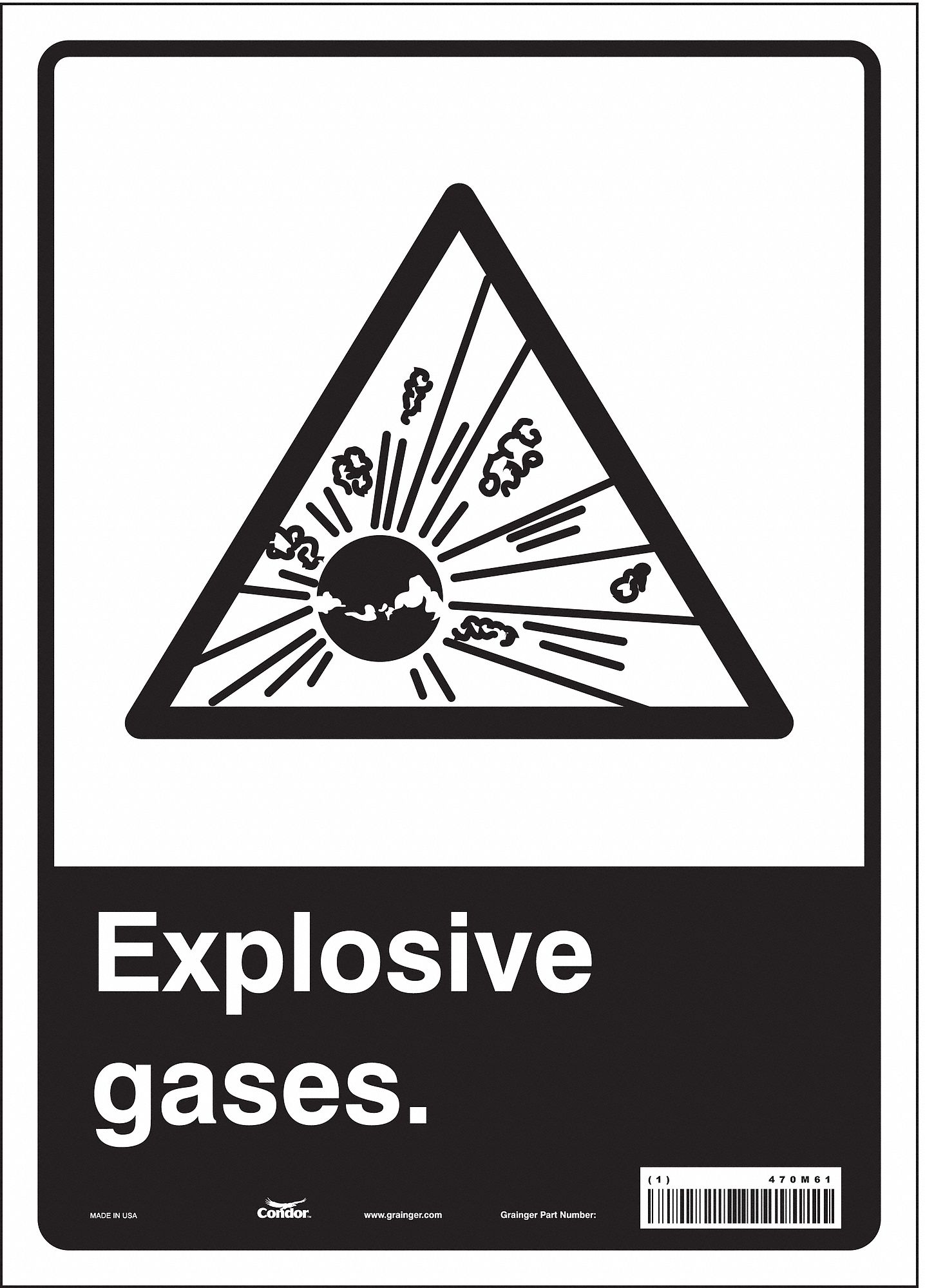 Safety Sign: Vinyl, Adhesive Sign Mounting, 14 in x 10 in Nominal Sign Size, Not Retroreflective