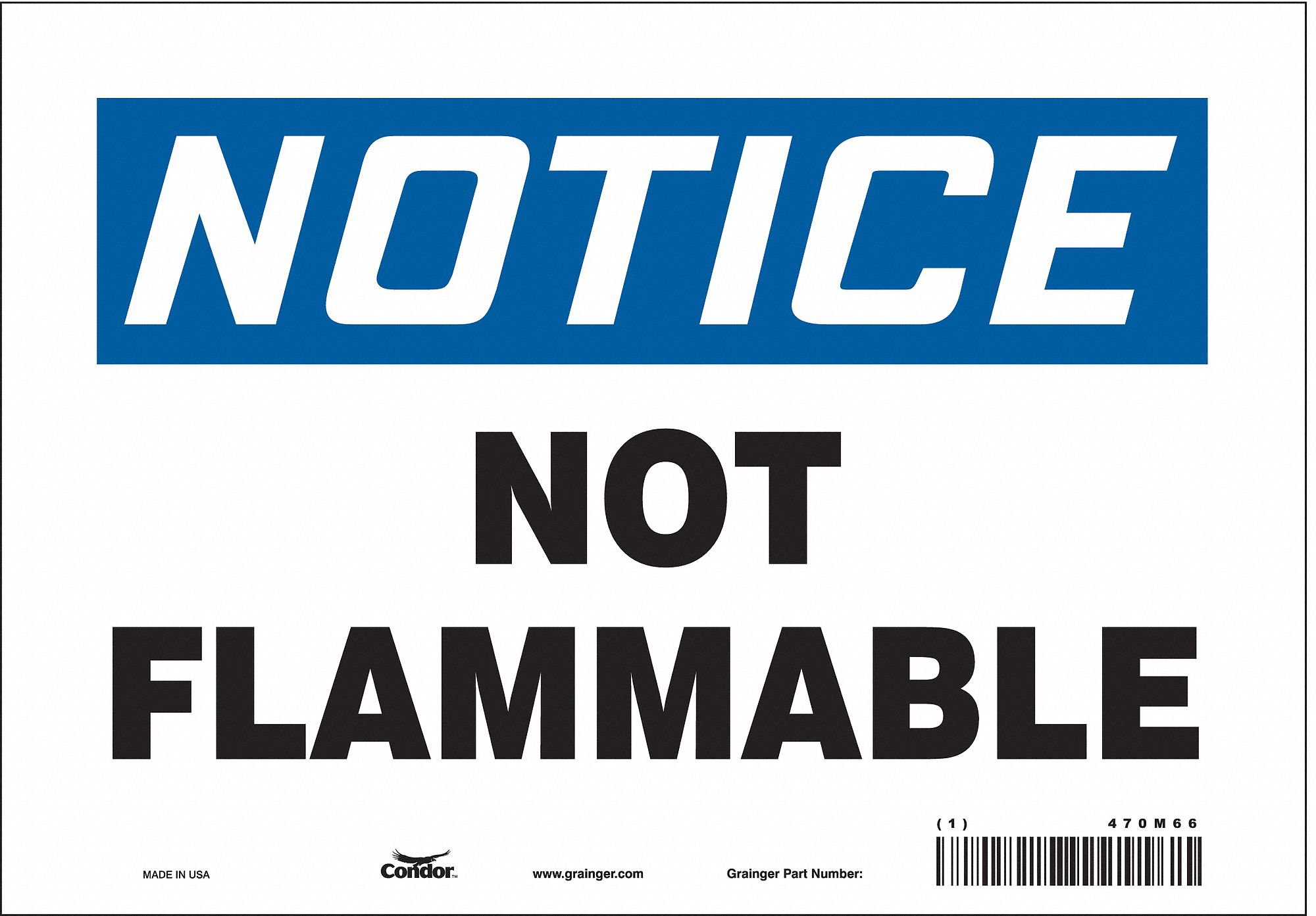 Safety Sign: Vinyl, Adhesive Sign Mounting, 7 in x 10 in Nominal Sign Size, Not Retroreflective