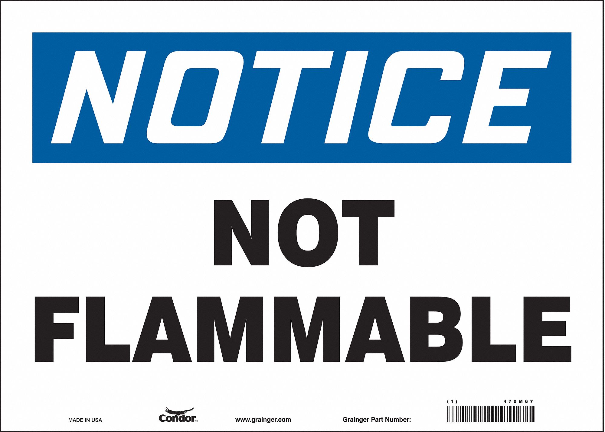 Safety Sign: Vinyl, Adhesive Sign Mounting, 10 in x 14 in Nominal Sign Size, Not Retroreflective