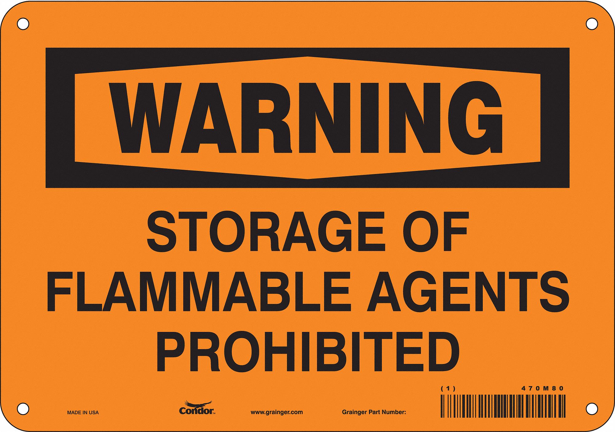 Safety Sign: Aluminum, Mounting Holes Sign Mounting, 7 in x 10 in Nominal Sign Size, 0.032 in Thick