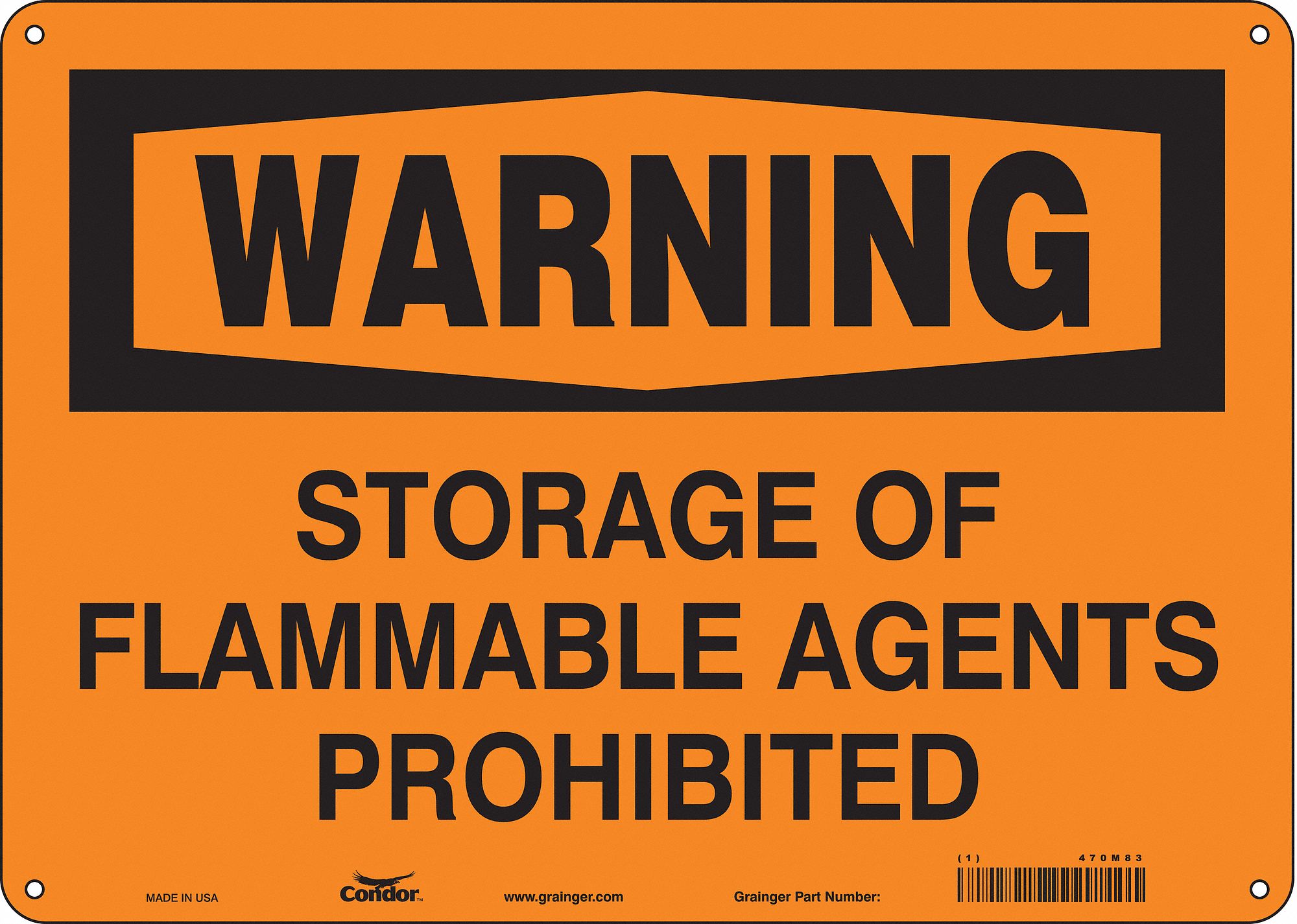 Safety Sign: Polyethylene, Mounting Holes Sign Mounting, 10 in x 14 in Nominal Sign Size, Warning