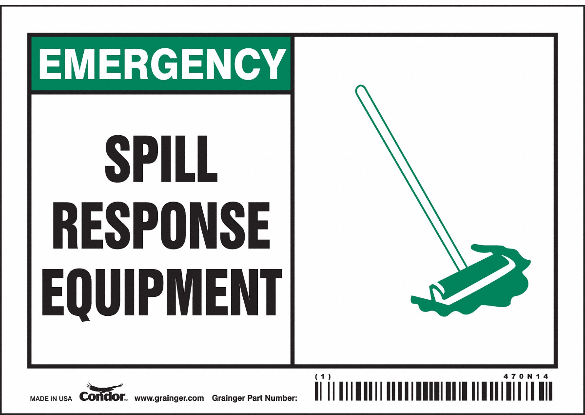Safety Sign: Vinyl, Adhesive Sign Mounting, 3 1/2 in x 5 in Nominal Sign Size, Not Retroreflective