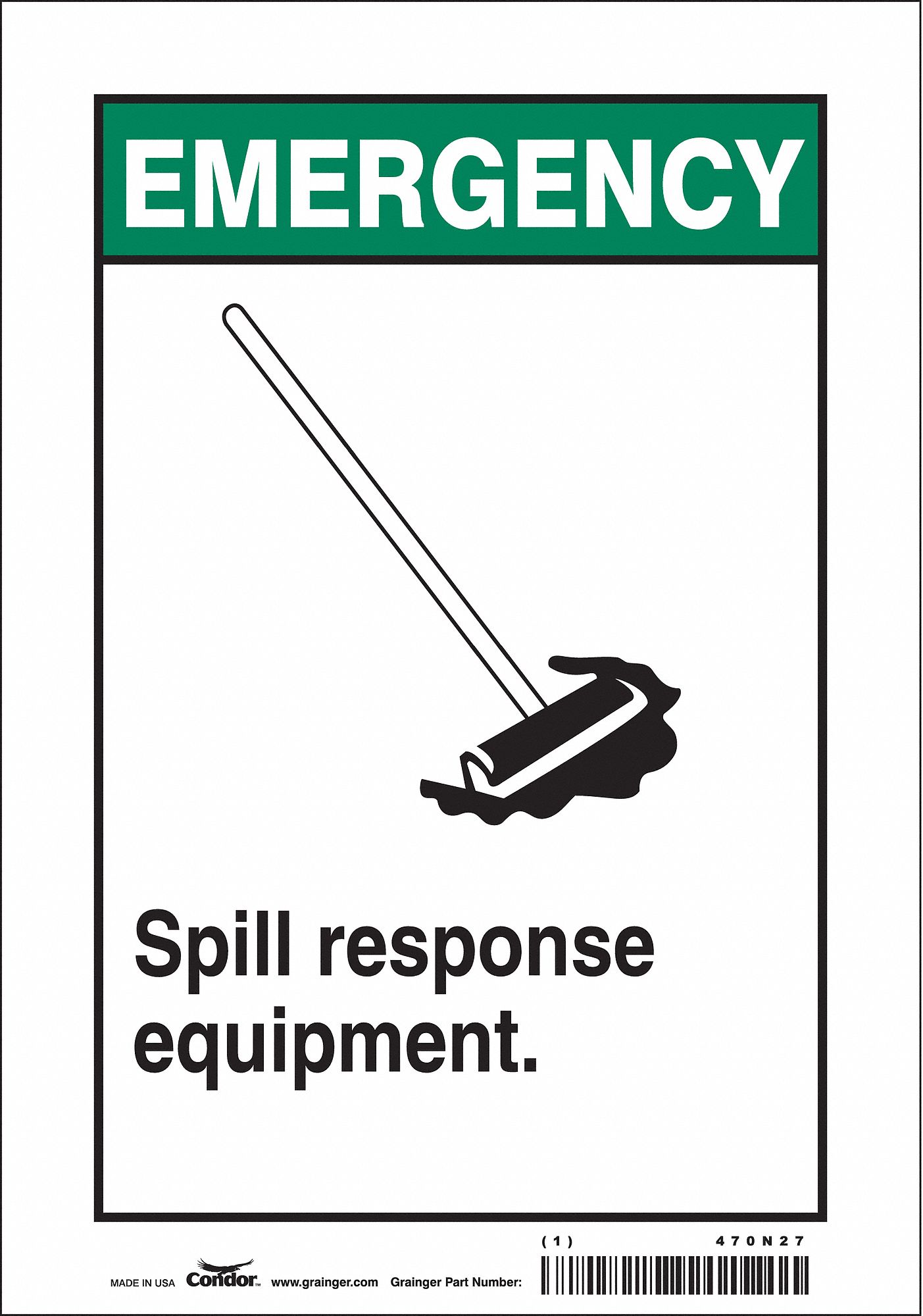 Safety Sign: Vinyl, Adhesive Sign Mounting, 10 in x 7 in Nominal Sign Size, Not Retroreflective