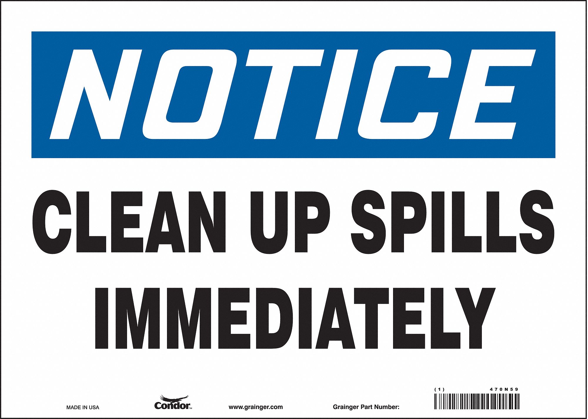 Safety Sign: Vinyl, Adhesive Sign Mounting, 10 in x 14 in Nominal Sign Size, Not Retroreflective