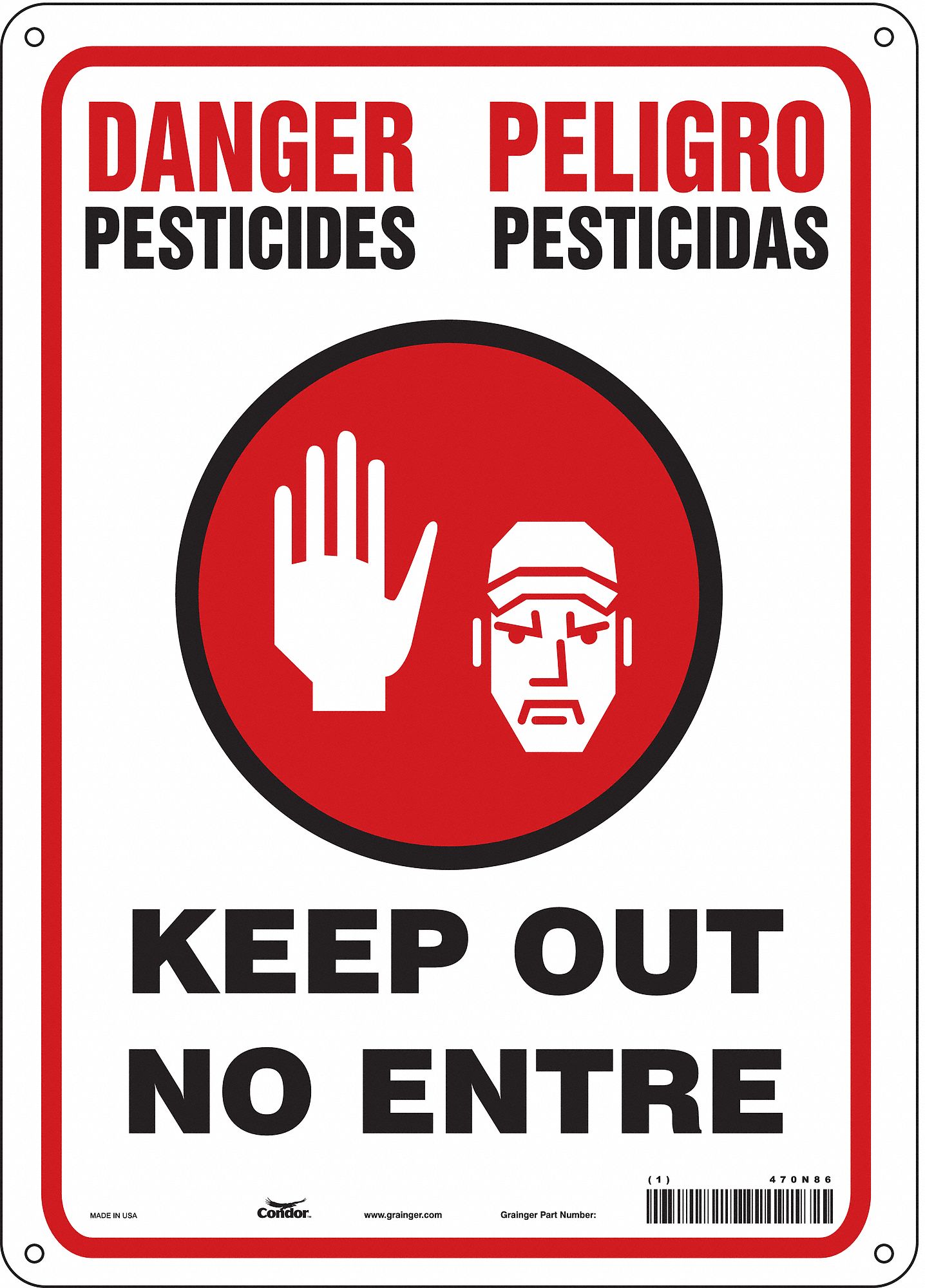 Safety Sign: Vinyl, Adhesive Sign Mounting, 14 in x 10 in Nominal Sign Size, Not Retroreflective