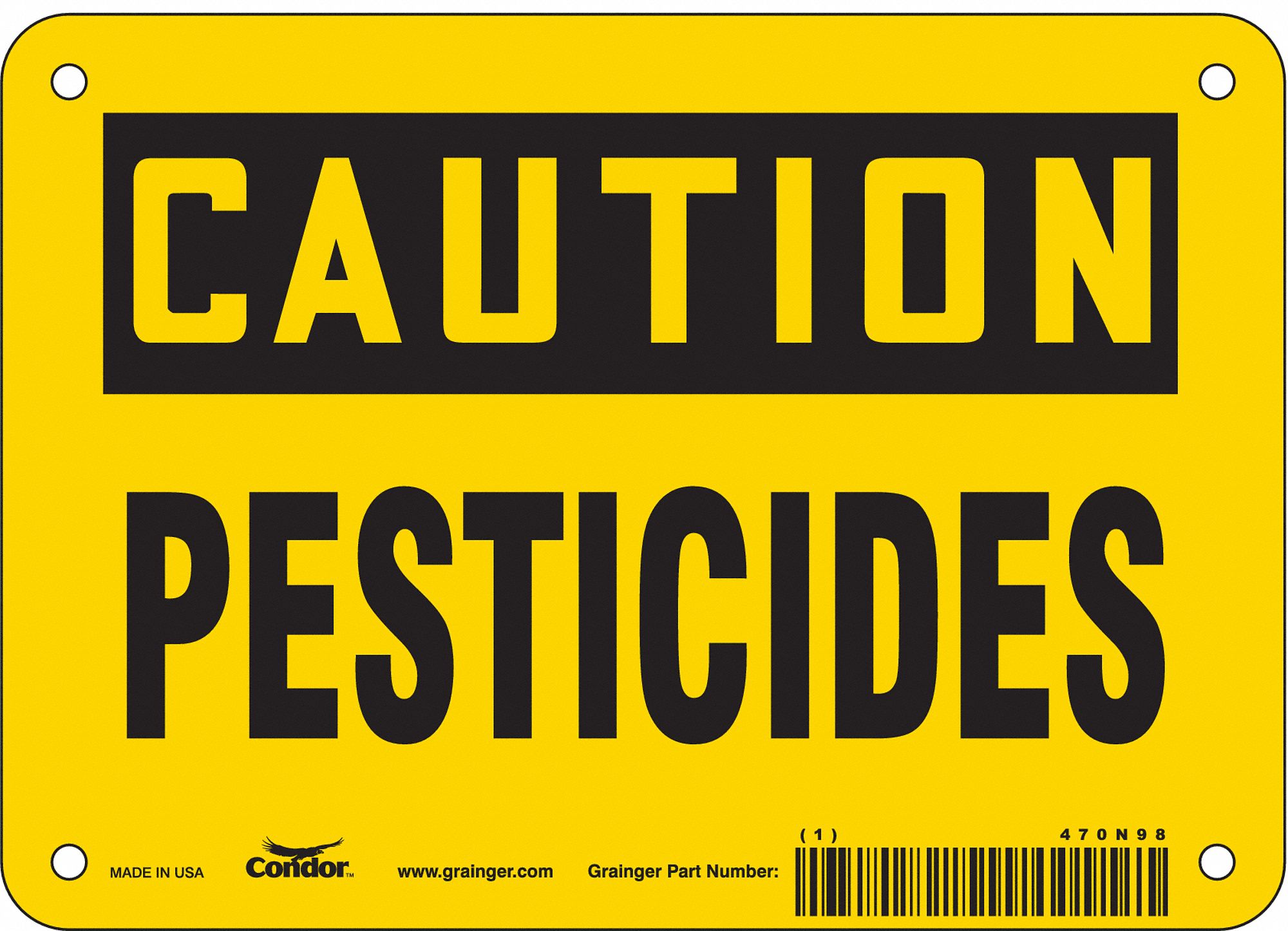 Safety Sign: Vinyl, Adhesive Sign Mounting, 5 in x 7 in Nominal Sign Size, Not Retroreflective