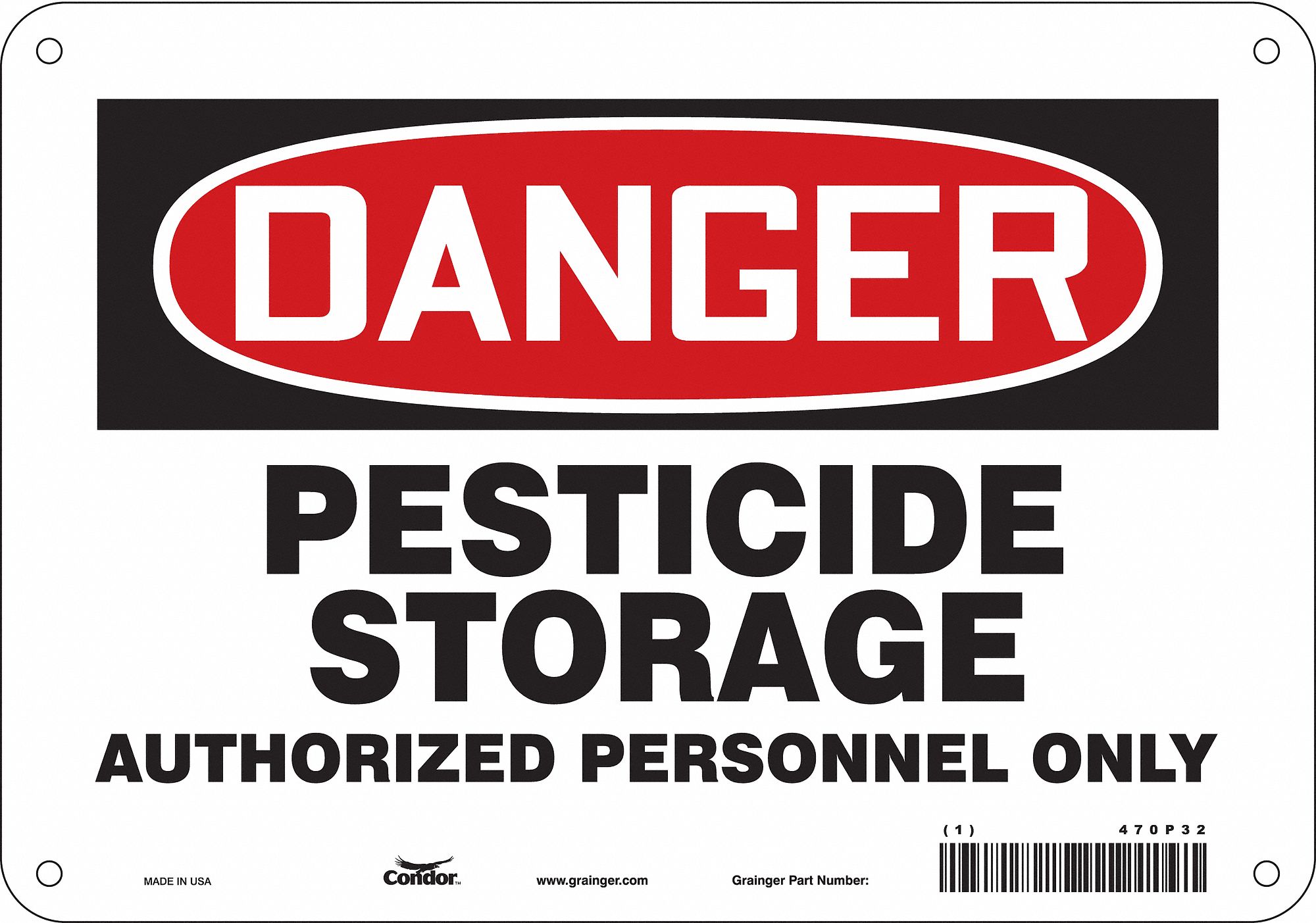 Safety Sign: Vinyl, Adhesive Sign Mounting, 7 in x 10 in Nominal Sign Size, Not Retroreflective