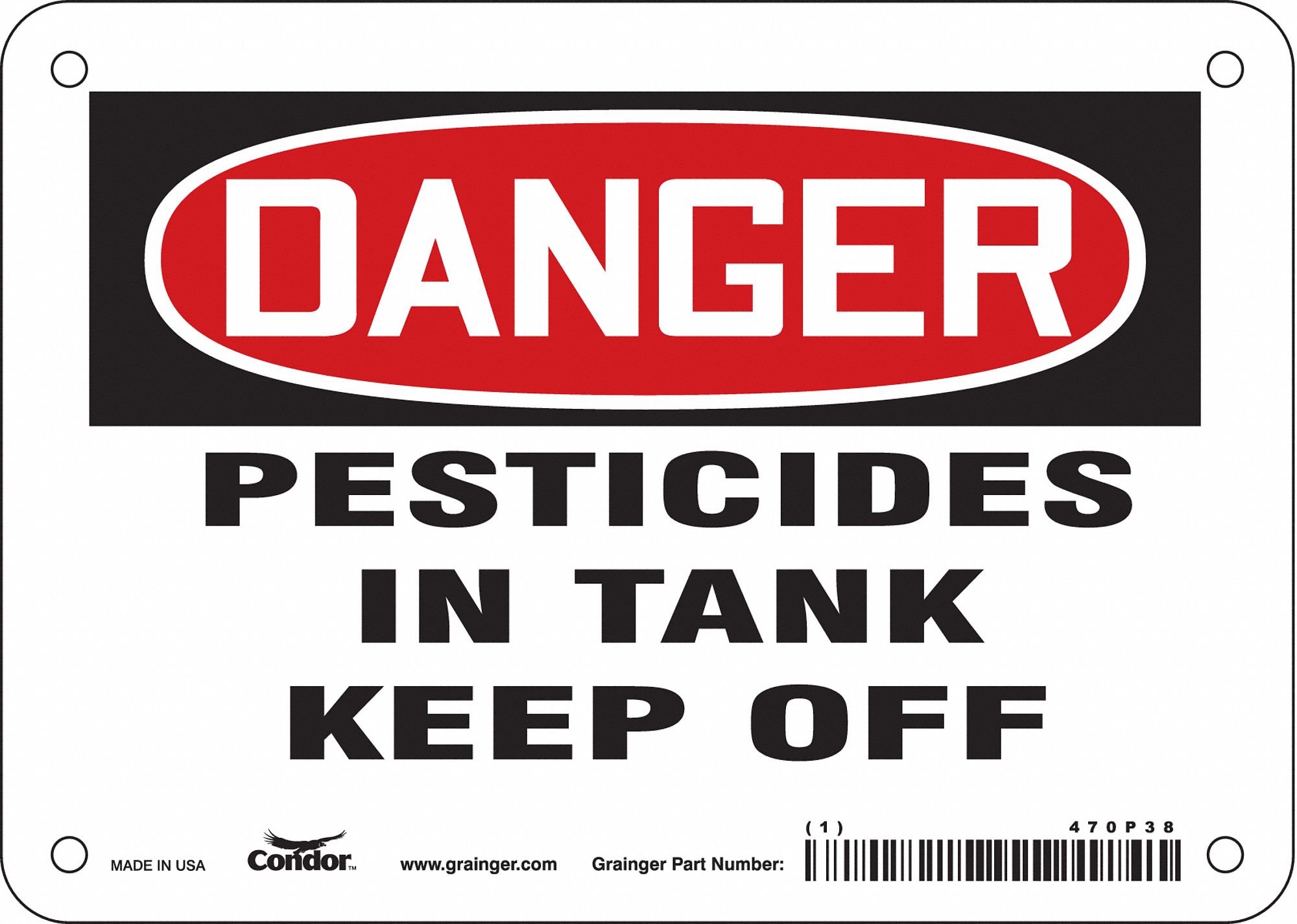 Safety Sign: Vinyl, Adhesive Sign Mounting, 5 in x 7 in Nominal Sign Size, Not Retroreflective