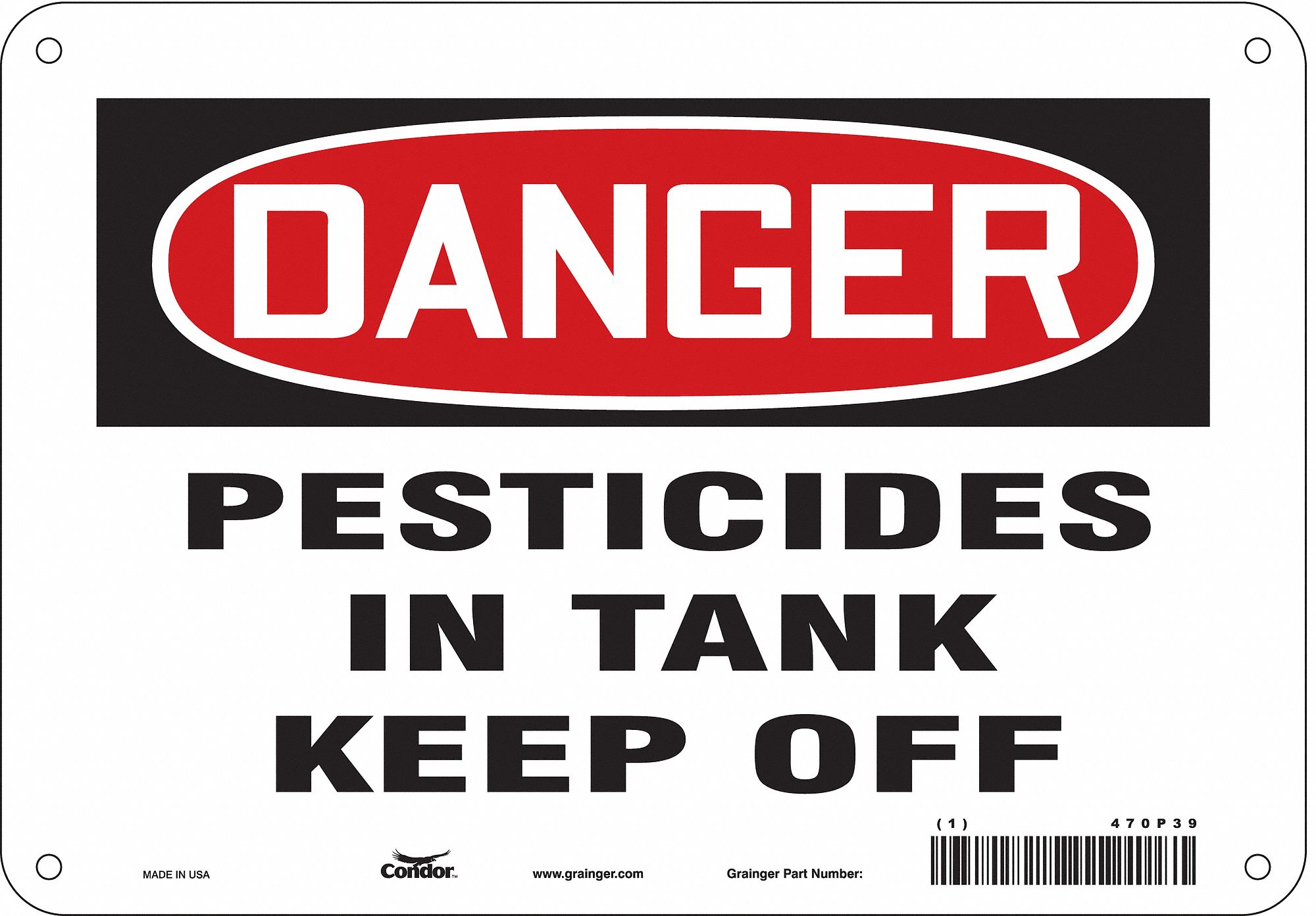 Safety Sign: Vinyl, Adhesive Sign Mounting, 7 in x 10 in Nominal Sign Size, Not Retroreflective