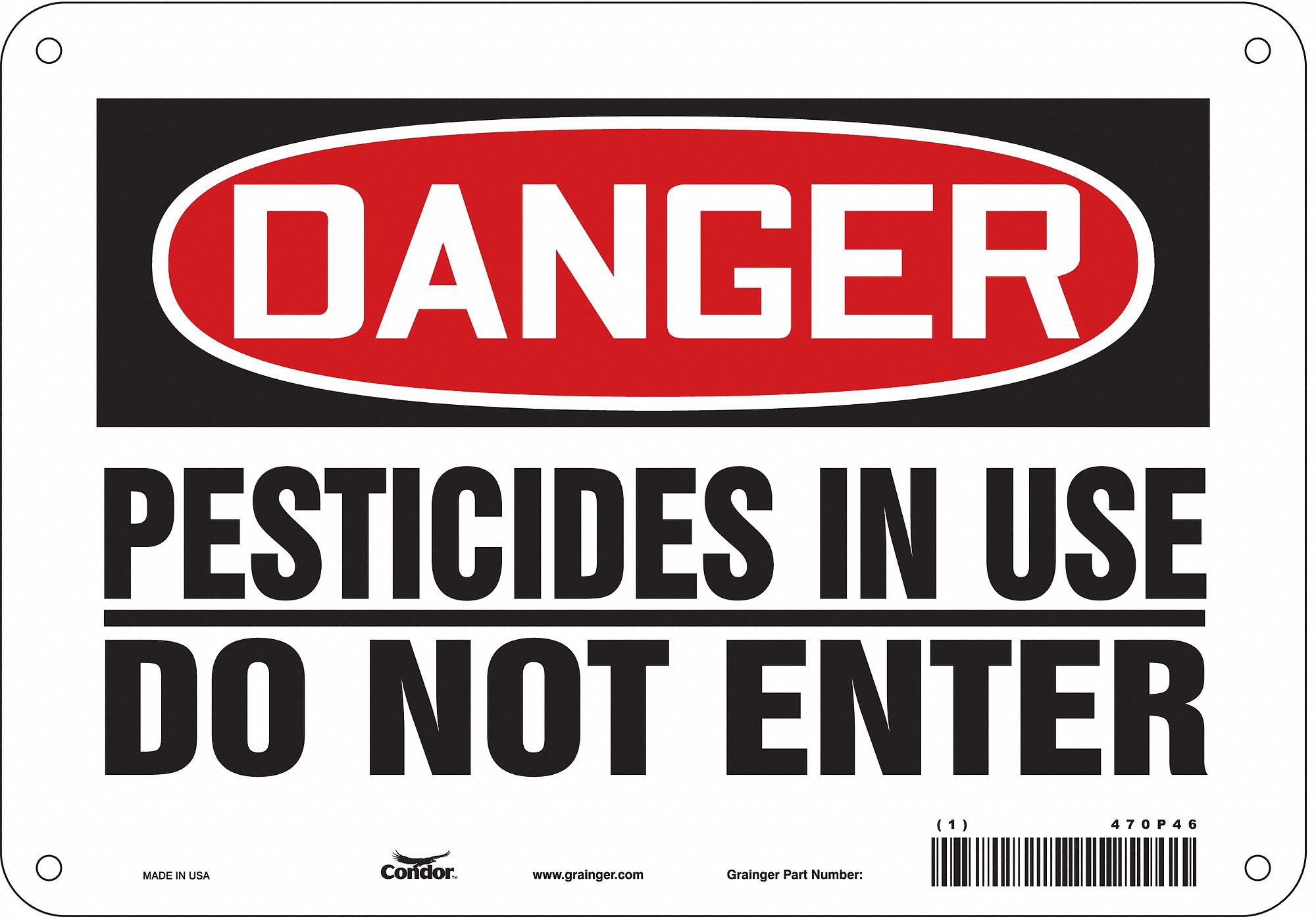 Safety Sign: Vinyl, Adhesive Sign Mounting, 7 in x 10 in Nominal Sign Size, Not Retroreflective