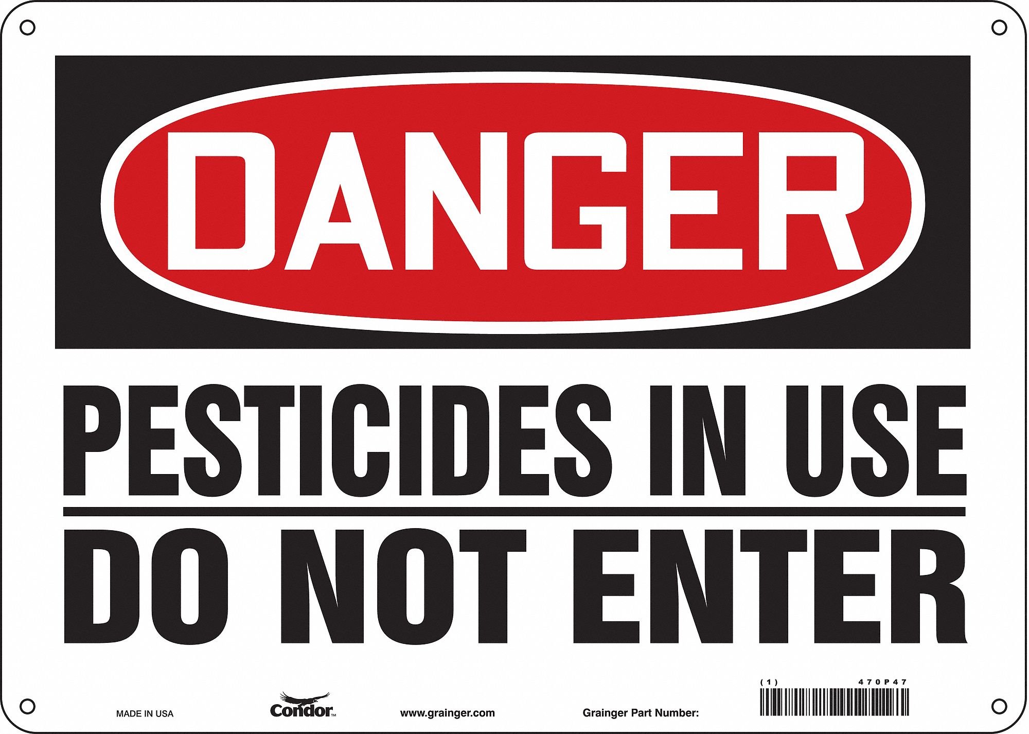 Safety Sign: Vinyl, Adhesive Sign Mounting, 10 in x 14 in Nominal Sign Size, Not Retroreflective