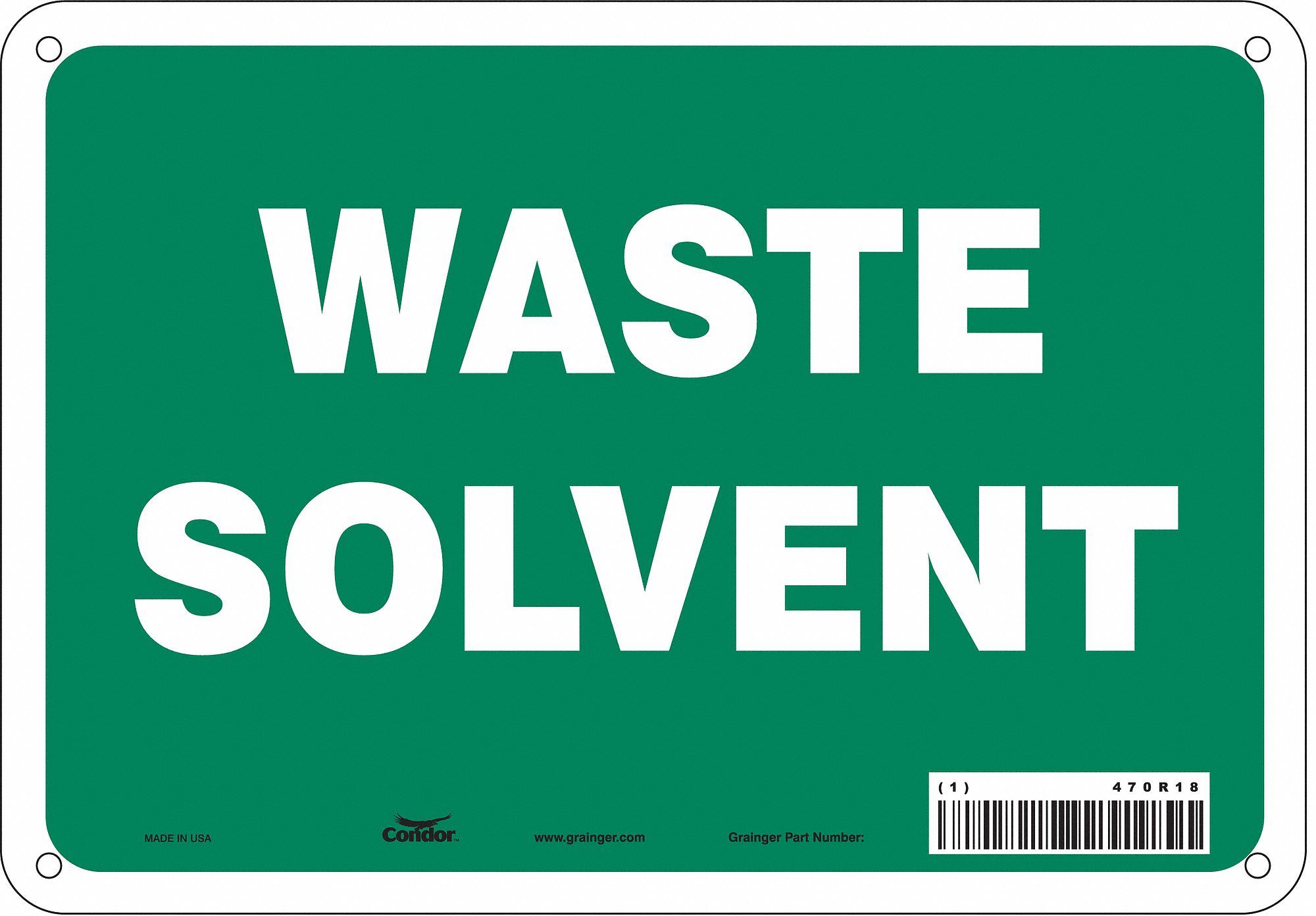 Safety Sign: Aluminum, Mounting Holes Sign Mounting, 7 in x 10 in Nominal Sign Size, 0.032 in Thick
