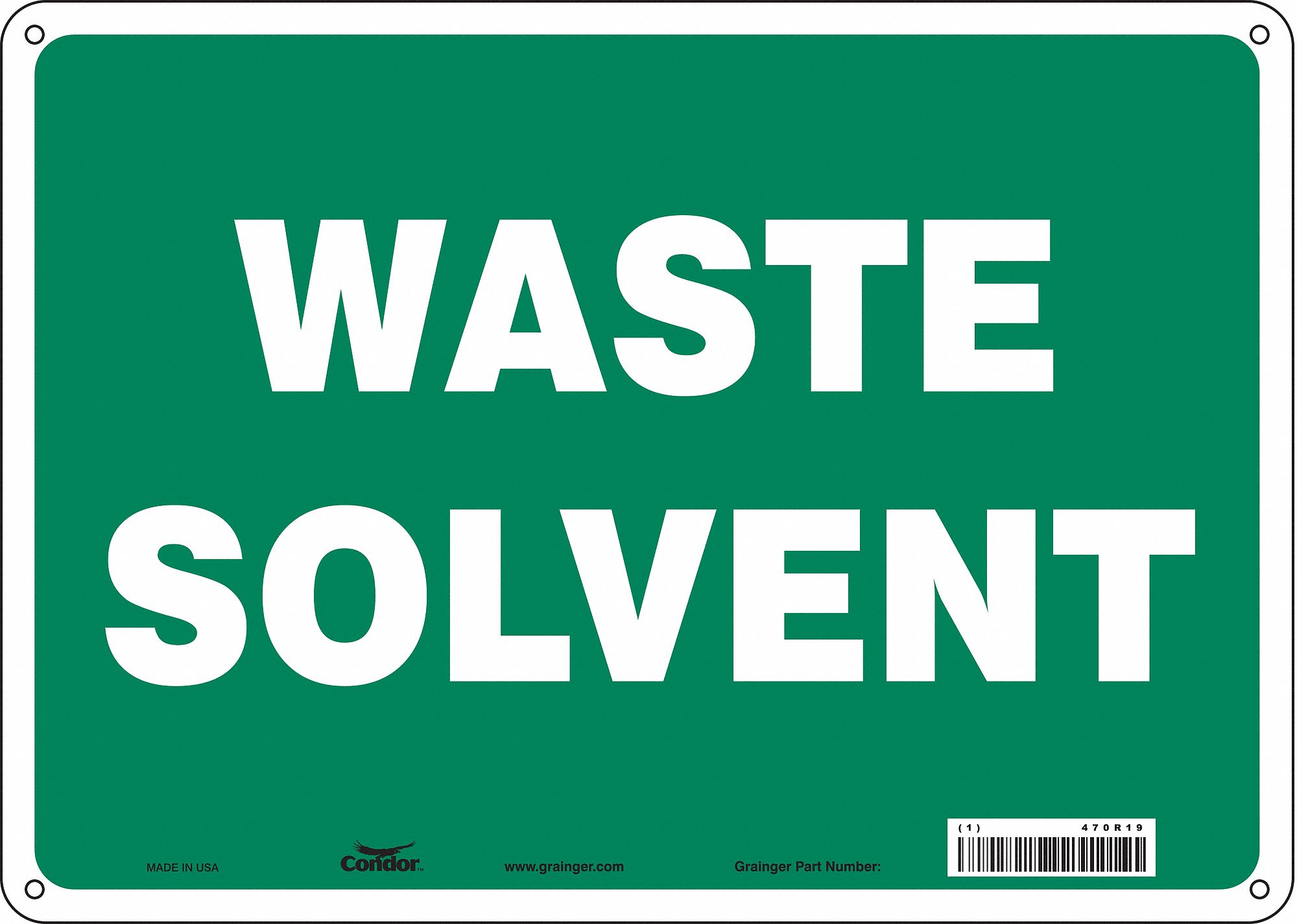 Safety Sign: Aluminum, Mounting Holes Sign Mounting, 10 in x 14 in Nominal Sign Size, 0.032 in Thick