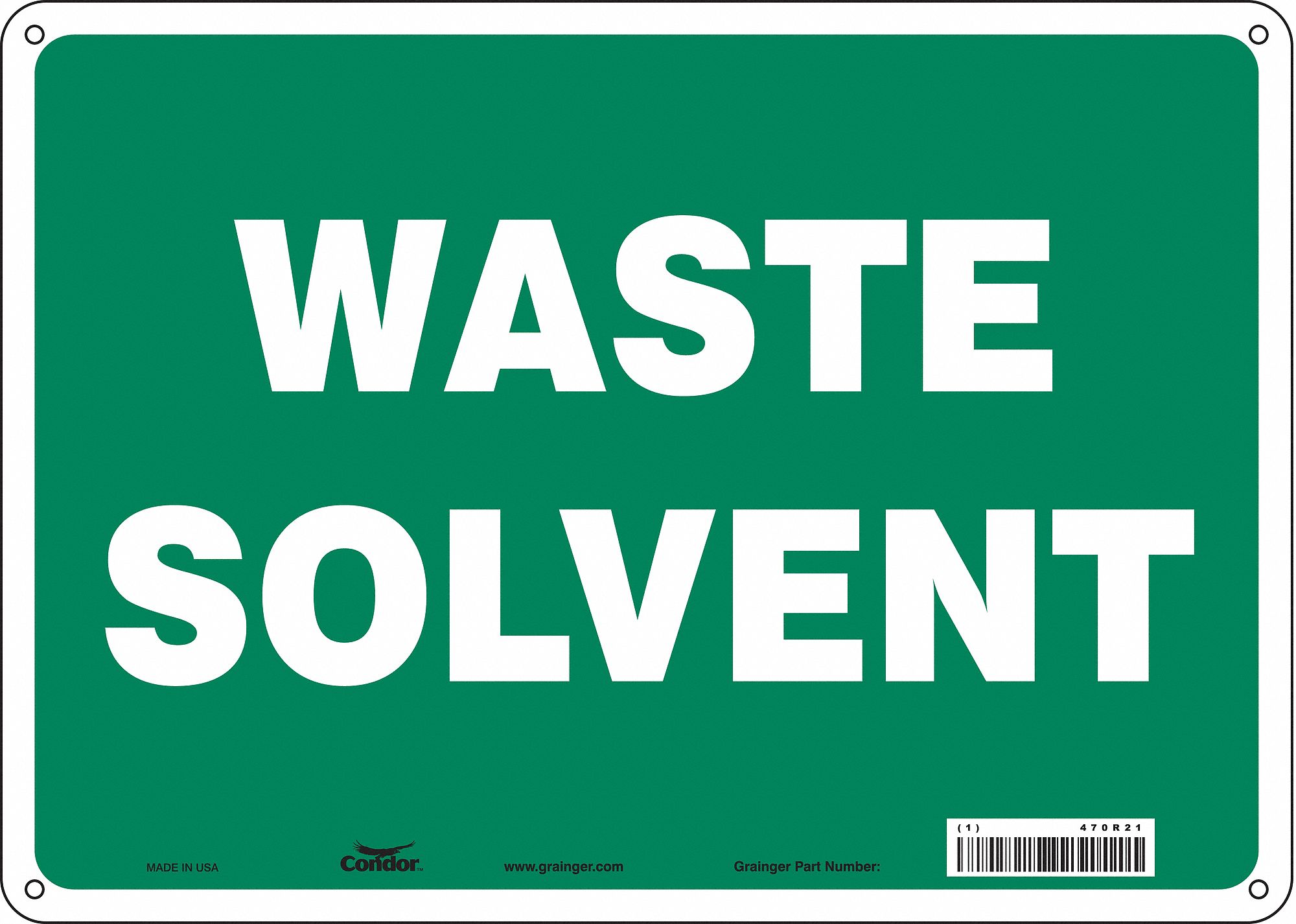 Safety Sign: Polyethylene, Mounting Holes Sign Mounting, 10 in x 14 in Nominal Sign Size
