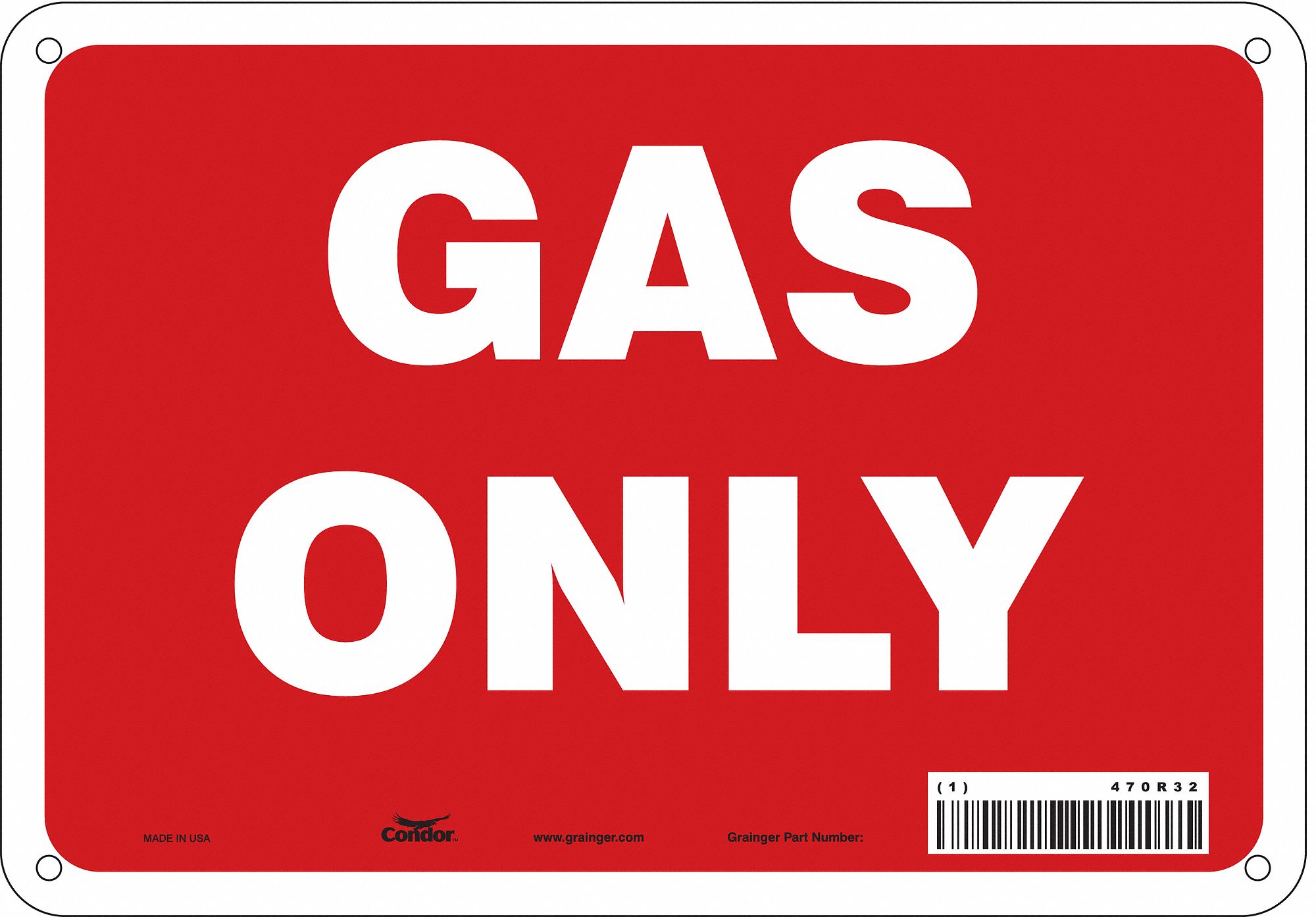 Safety Sign: Polyethylene, Mounting Holes Sign Mounting, 7 in x 10 in Nominal Sign Size