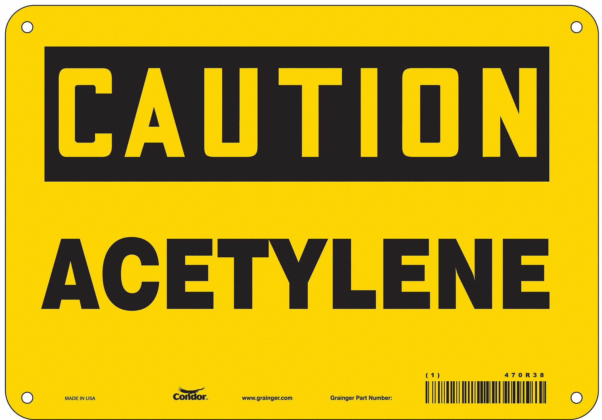 Safety Sign: Polyethylene, Mounting Holes Sign Mounting, 7 in x 10 in Nominal Sign Size