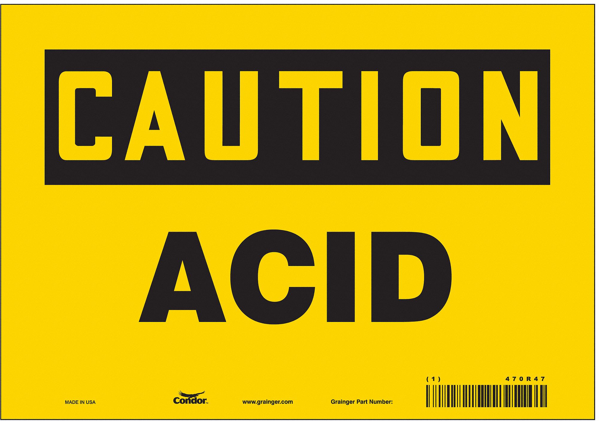 Safety Sign: Vinyl, Adhesive Sign Mounting, 7 in x 10 in Nominal Sign Size, Not Retroreflective