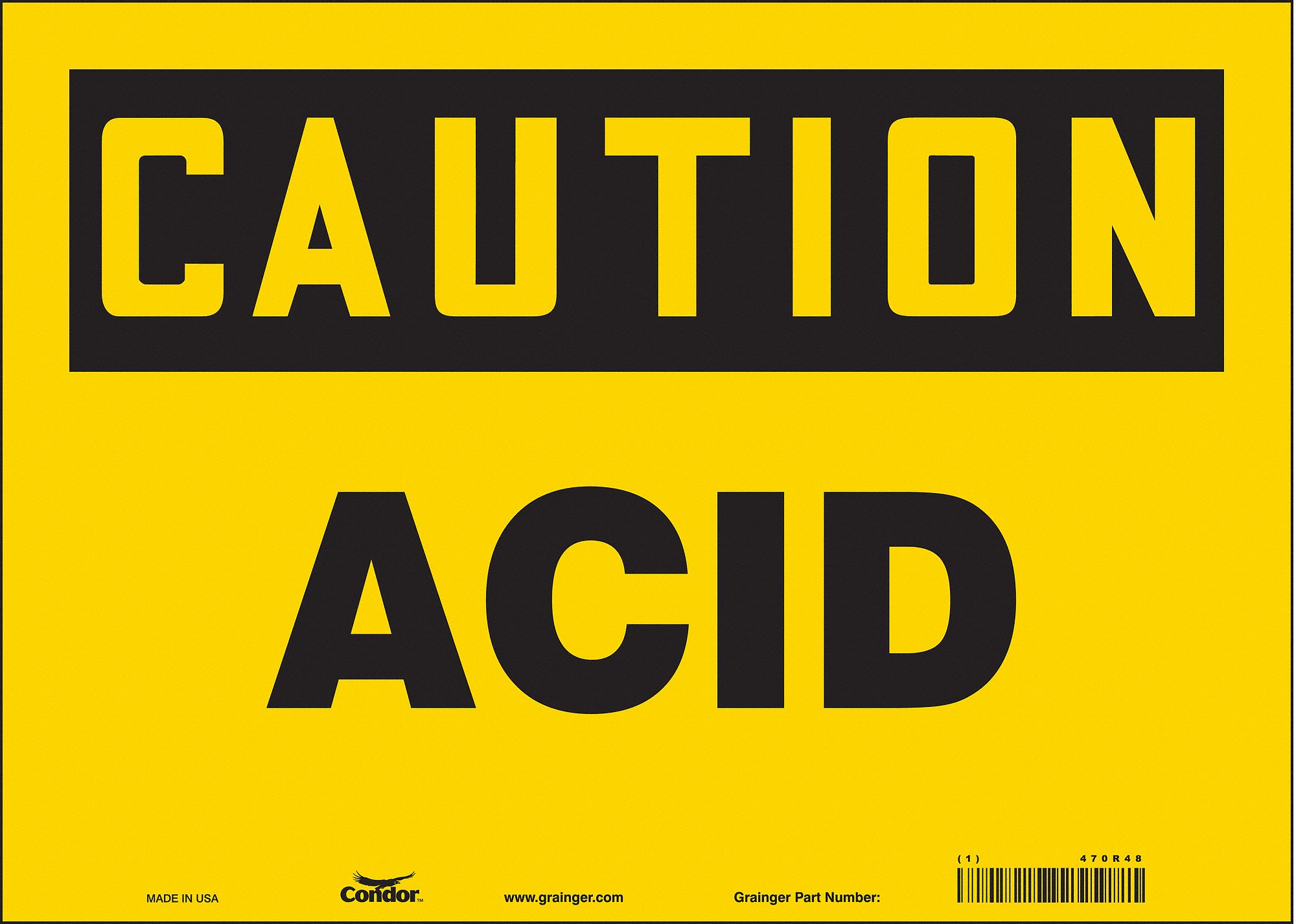 Safety Sign: Vinyl, Adhesive Sign Mounting, 10 in x 14 in Nominal Sign Size, Not Retroreflective