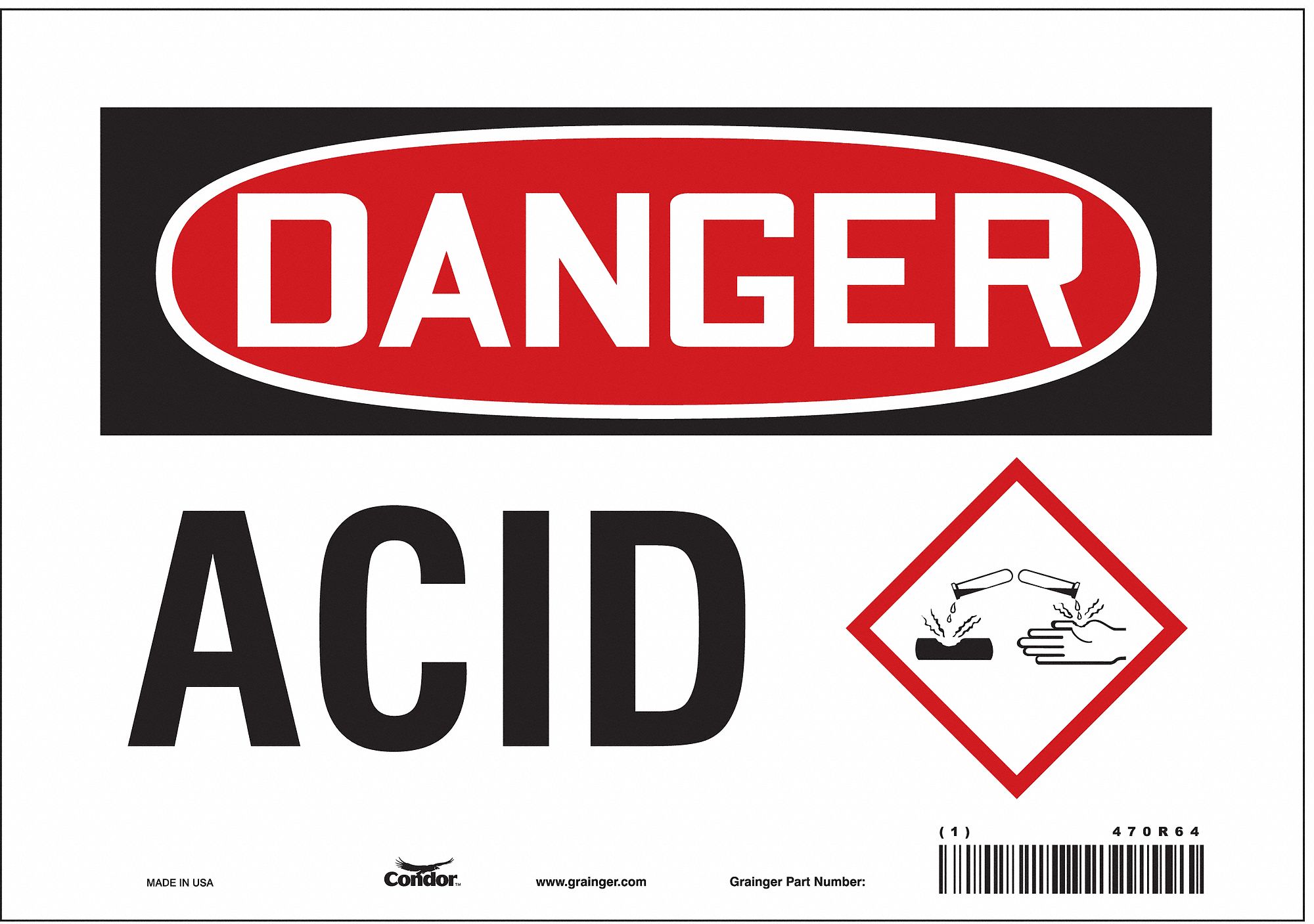 Safety Sign: Vinyl, Adhesive Sign Mounting, 7 in x 10 in Nominal Sign Size, Not Retroreflective
