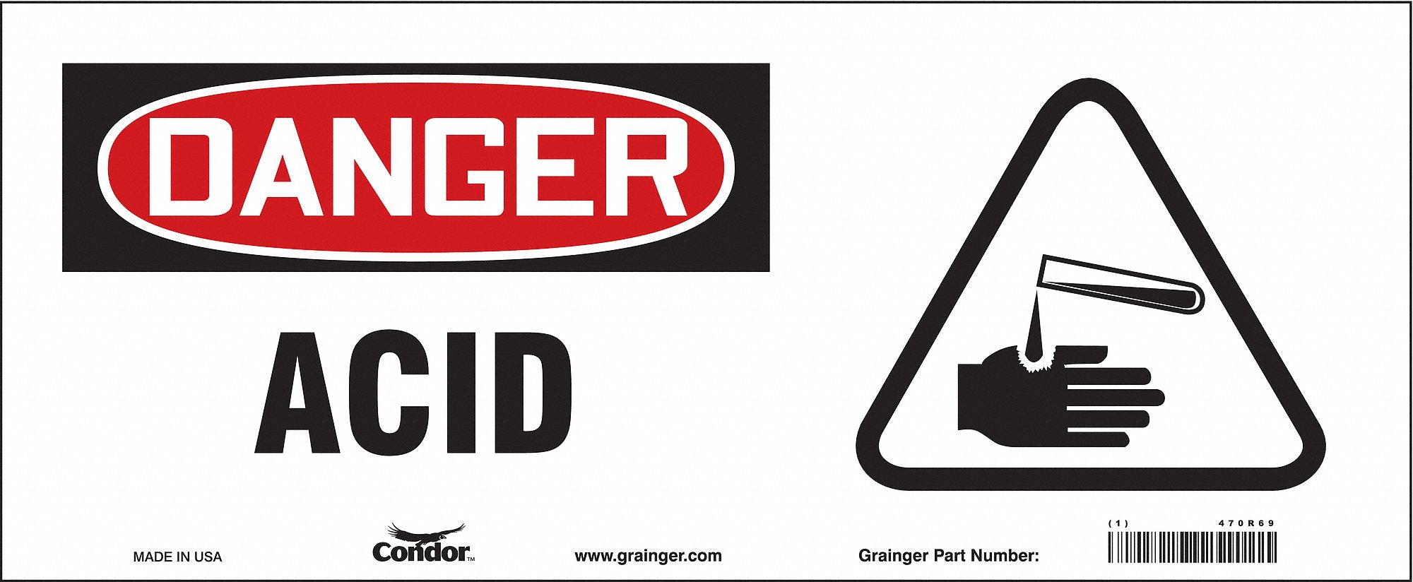 Safety Sign, 7 in x 17 in, Vinyl