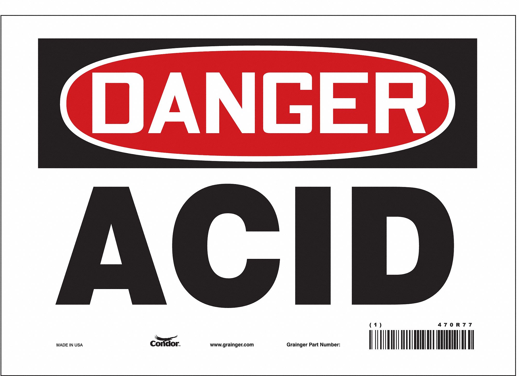 Safety Sign: Vinyl, Adhesive Sign Mounting, 7 in x 10 in Nominal Sign Size, Not Retroreflective
